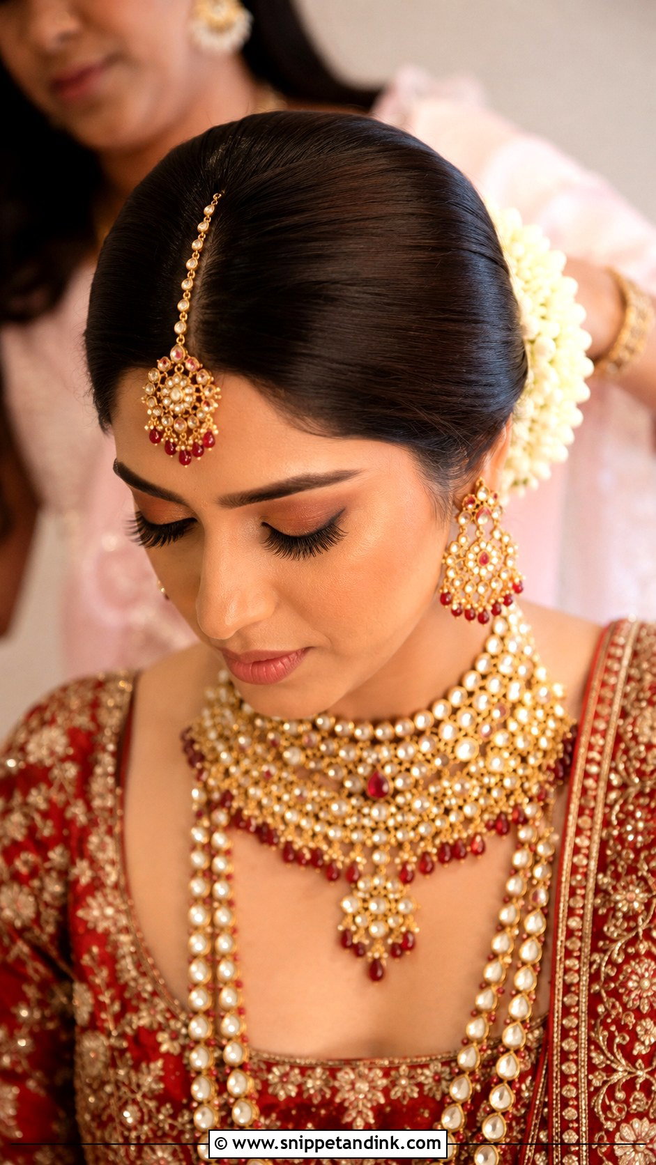 Bridal Jooda With Center Part - Snippet and Ink - 20 Bridal Jooda Hairstyle Ideas