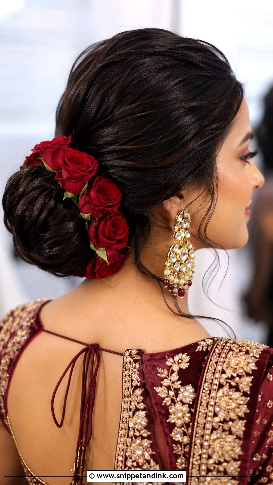 Bridal Jooda With Red Roses - Snippet and Ink - 20 Bridal Jooda Hairstyle Ideas