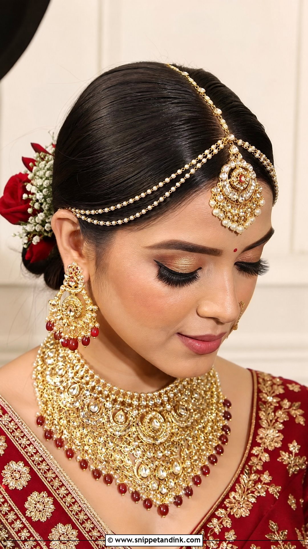 Bridal Juda With Matha Patti - Snippet and Ink - 20 Wedding Juda Hairstyle Ideas