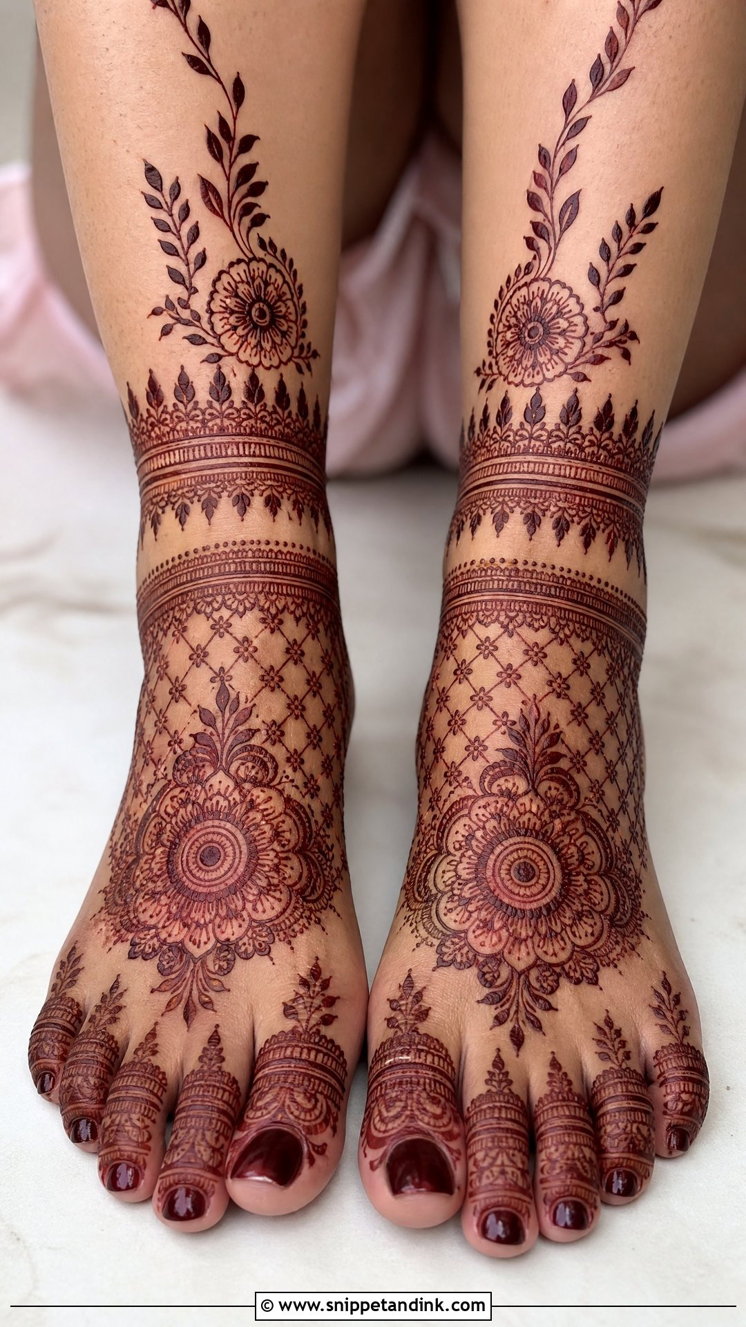 Bridal Khafif Mehndi Design For Feet - Snippet and Ink - 20 Bridal Khafif Mehndi Designs