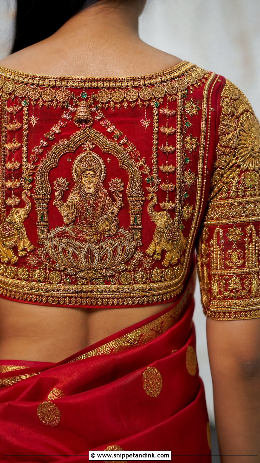 Bridal Lakshmi Aari Work Blouse - Snippet and Ink - 25 Bridal Aari Work Ideas