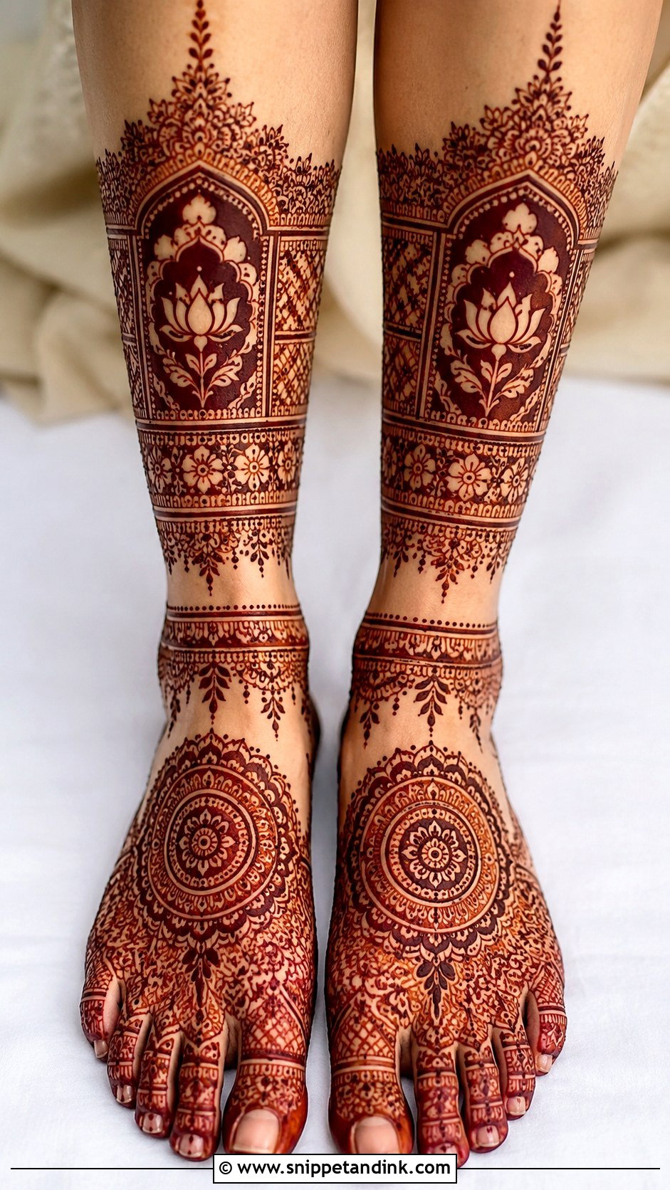 Bridal Leg Mehndi Design - Snippet and Ink - 30 Bridal Wedding Mehendi Designs
