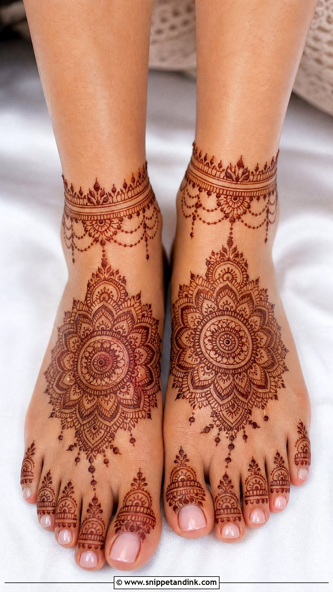 Bridal Leg Mehndi With Mandala - Snippet and Ink - 20 Simple Indian Bridal Mehndi Leg Mehendi Design Ideas