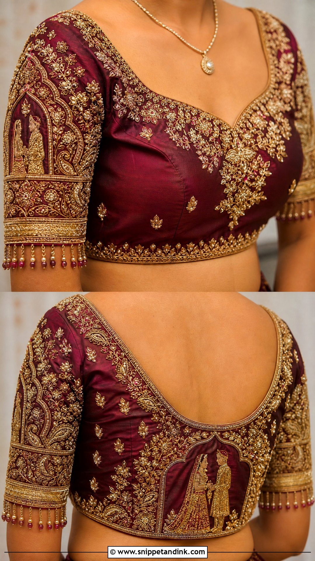 Bridal Lehenga Aari Work Blouse - Snippet and Ink - 25 Bridal Aari Work Ideas