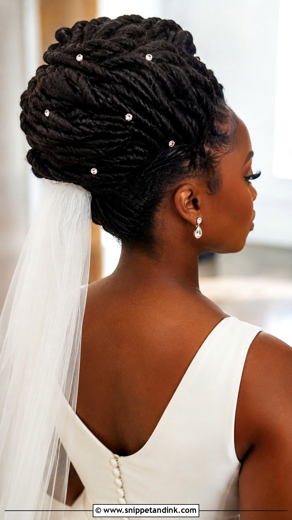 Bridal Loc Bun - Snippet and Ink - 15 Wedding Hair Locs
