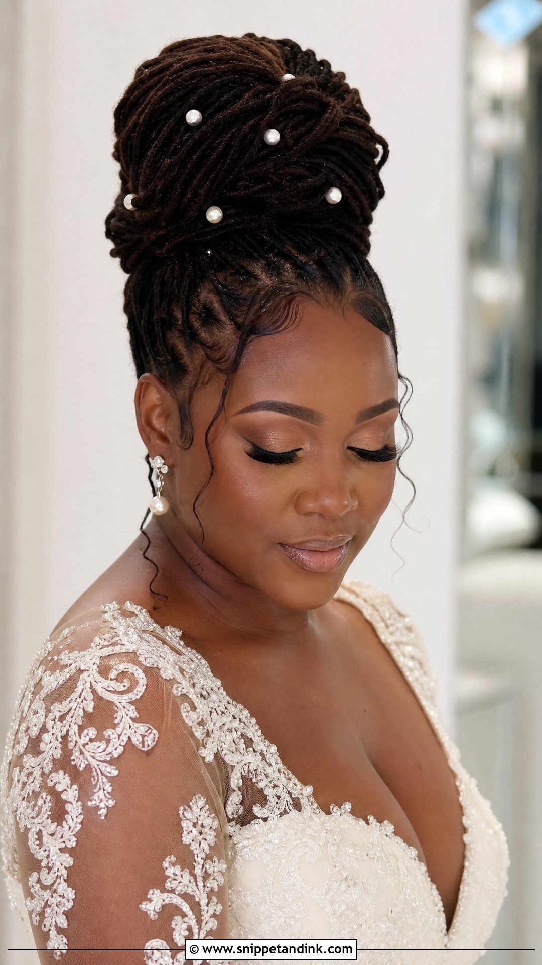 Bridal Loc Bun - Snippet and Ink - 15 Bridal Dreadlocks Hairstyles Black Women
