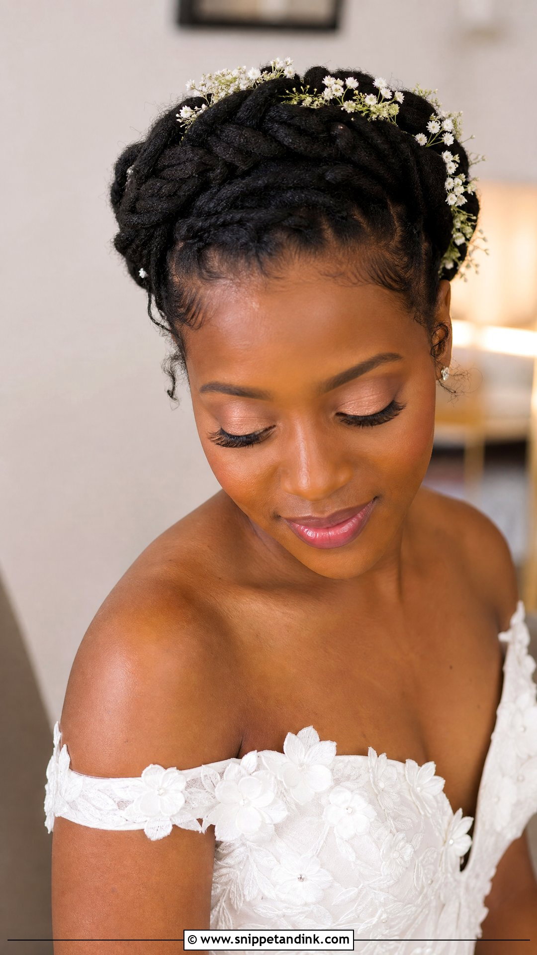 Bridal Loc Crown Braid - Snippet and Ink - 25 Bridal Dreadlock Hairstyles