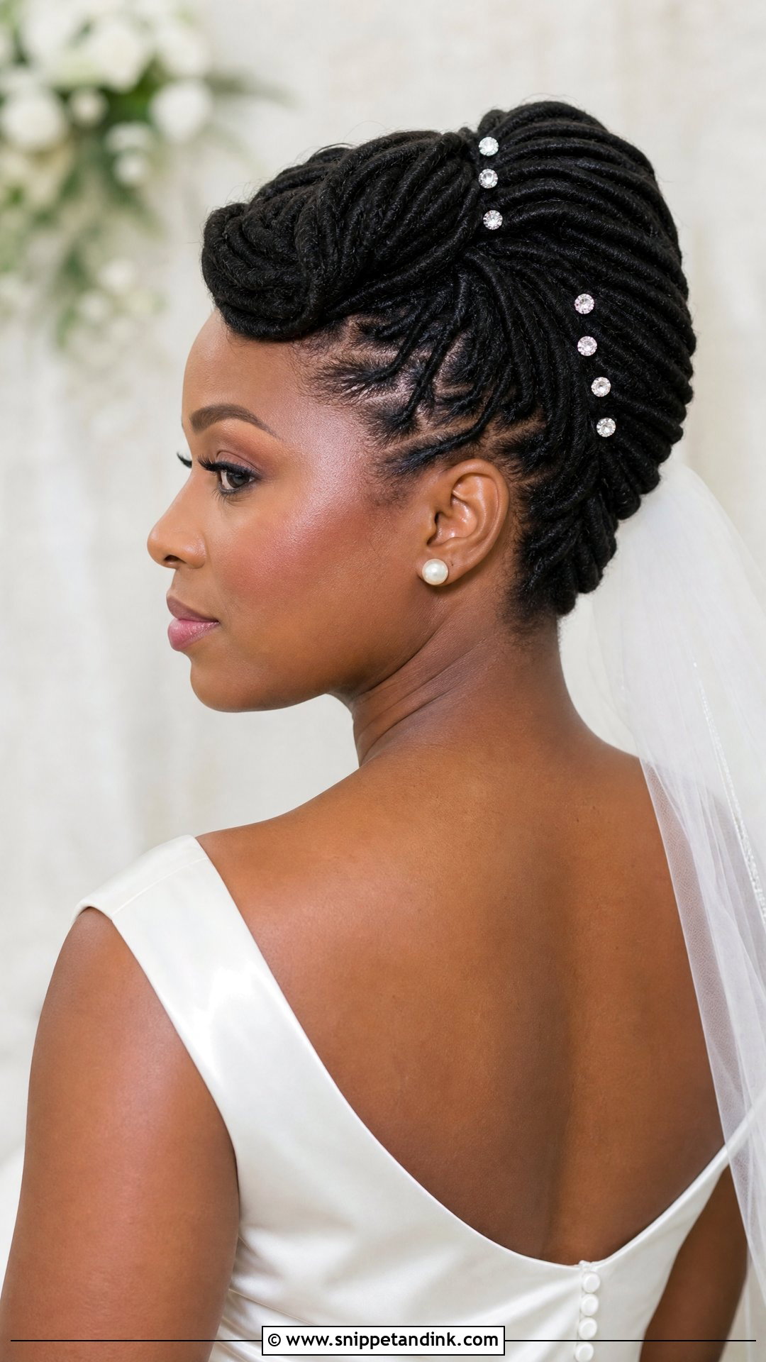 Bridal Loc French Roll - Snippet and Ink - 15 Bridal Dreadlocks Hairstyles Black Women