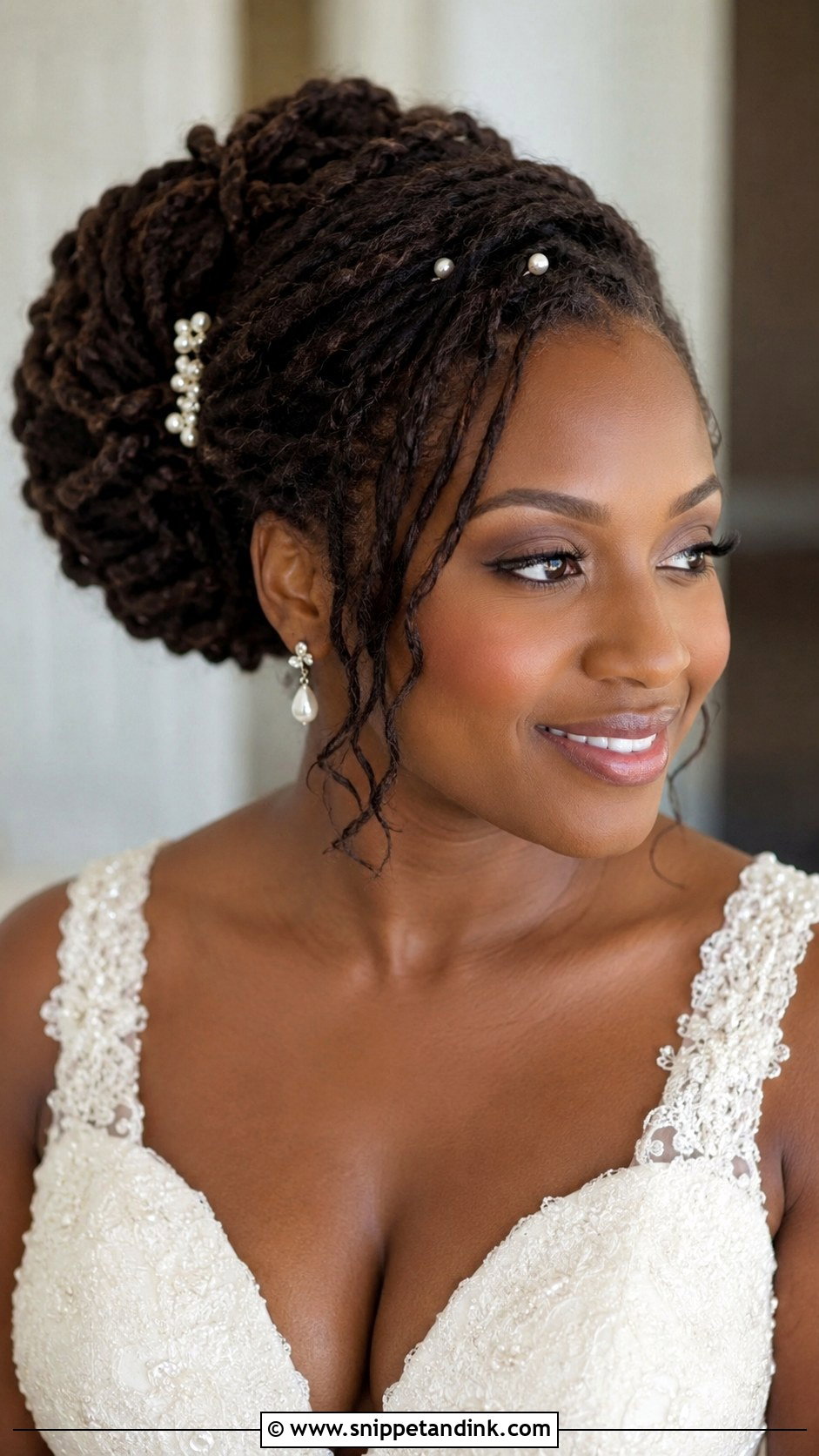 Bridal Loc Updo - Snippet and Ink - 15 Locs Styles for Wedding