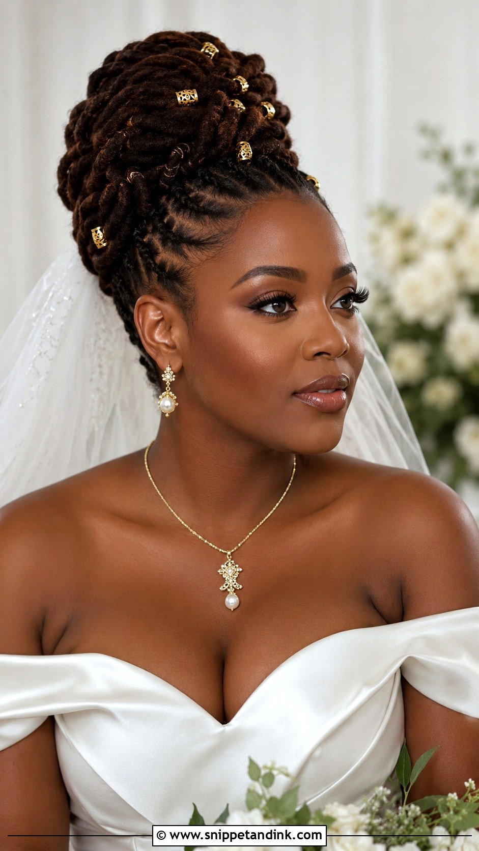 Bridal Loc Updo - Snippet and Ink - 20 Bridal Hair Looks