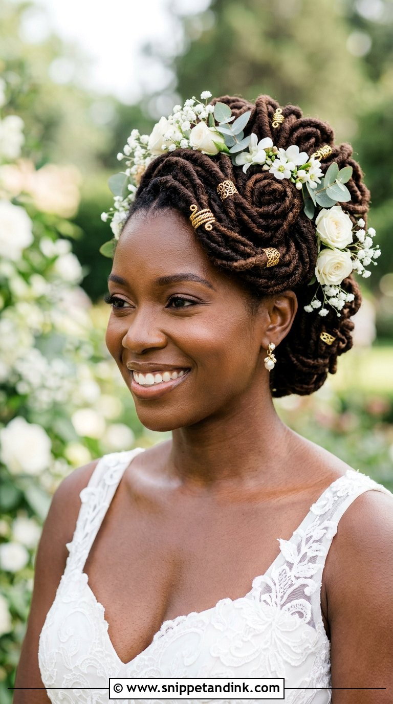 Bridal Locs Updo - Snippet and Ink - 20 Bridal Hairstyles for Black Women