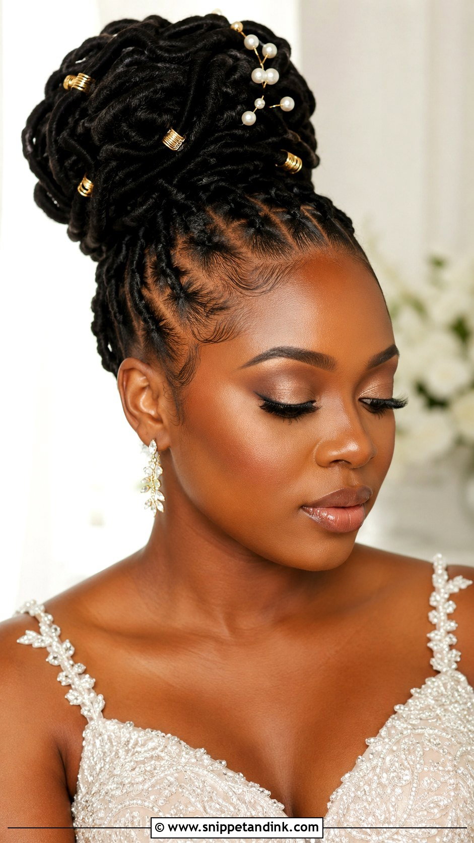 Bridal Locs Updo - Snippet and Ink - 20 Bride Hairstyles for Black Women