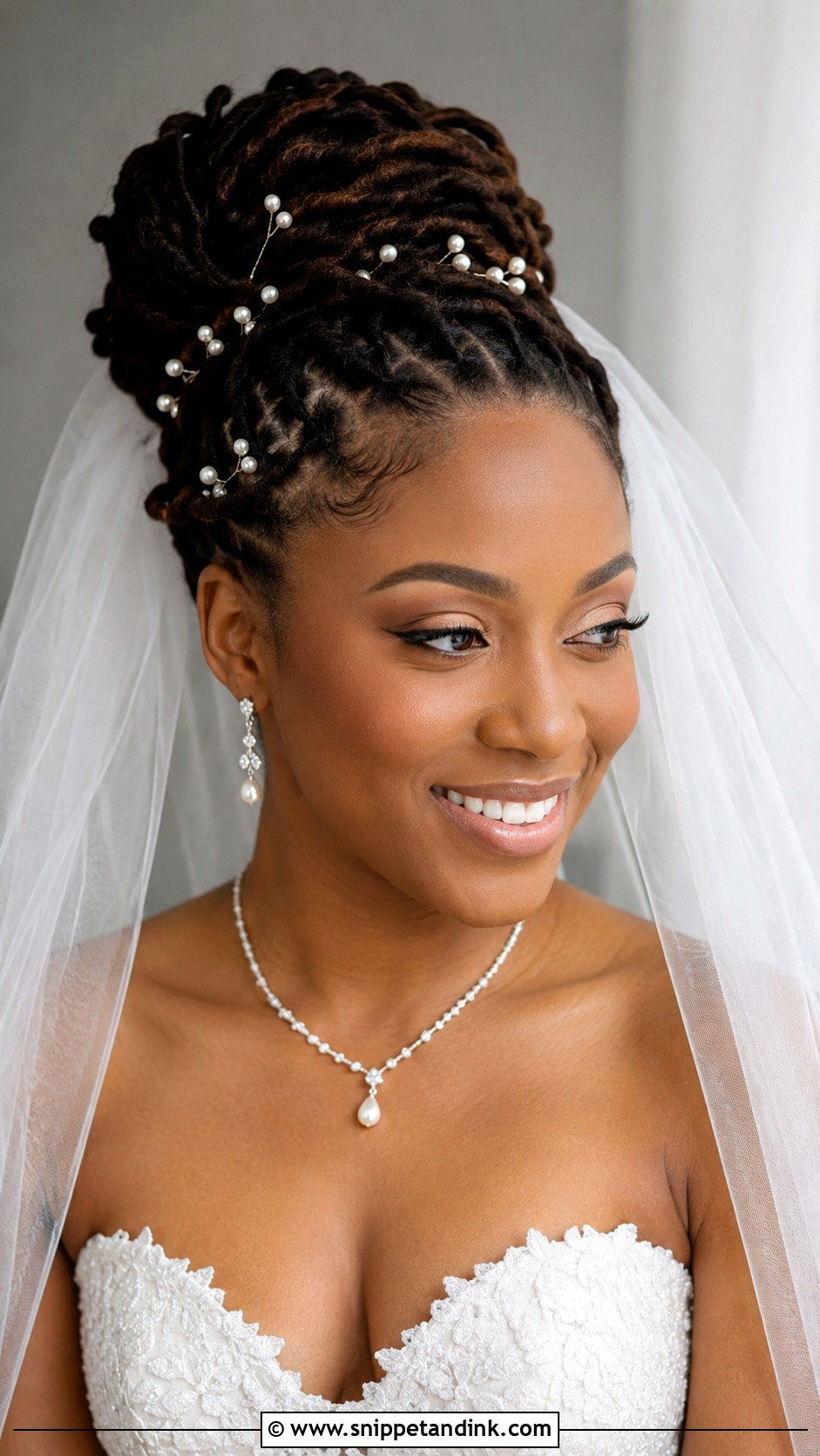 Bridal Locs Updo - Snippet and Ink - 25 Afro Wedding Hairstyles