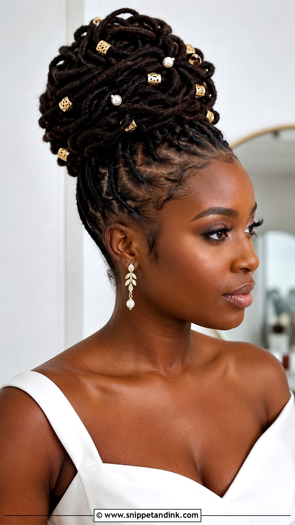 Bridal Locs Updo Hairstyle Video - Snippet and Ink - 20 Bridal Hairstyles Videos