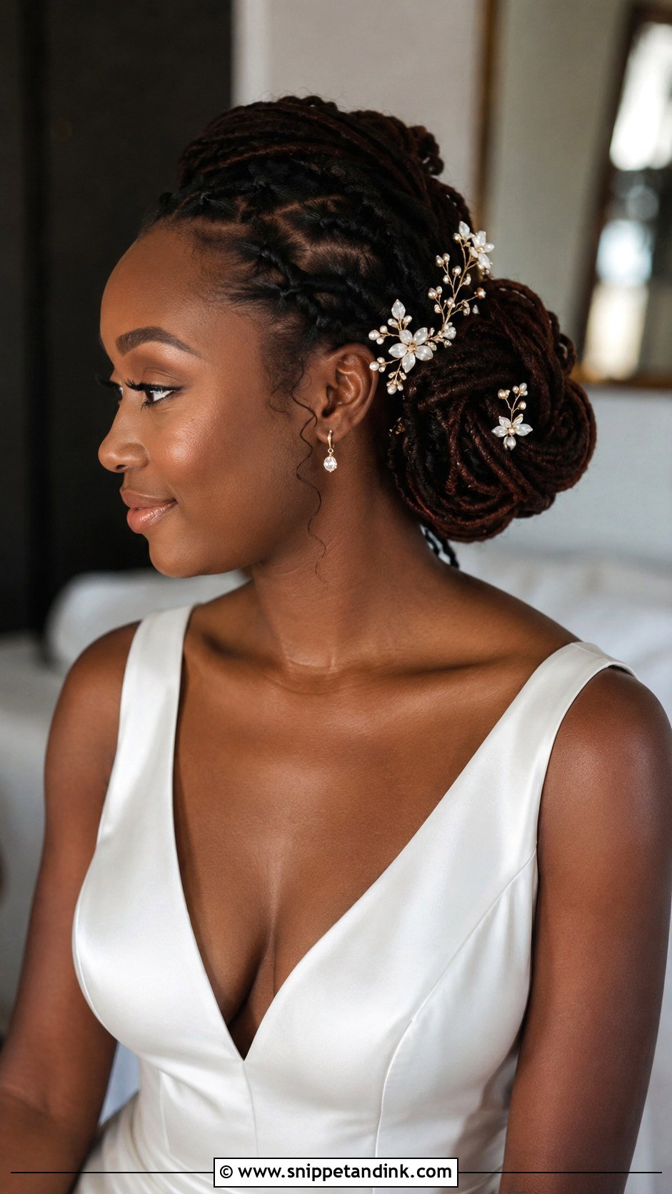 Bridal Locs Updo - Snippet and Ink - 20 Afro Wedding Hair Ideas