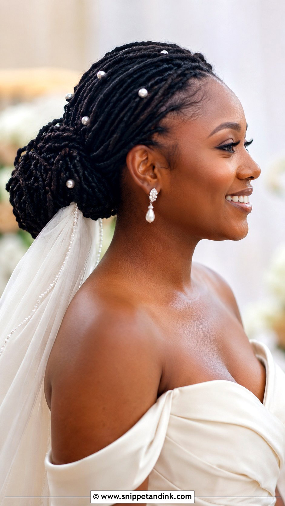Bridal Locs With Veil - Snippet and Ink - 15 Wedding Hairstyles Black Women Locs