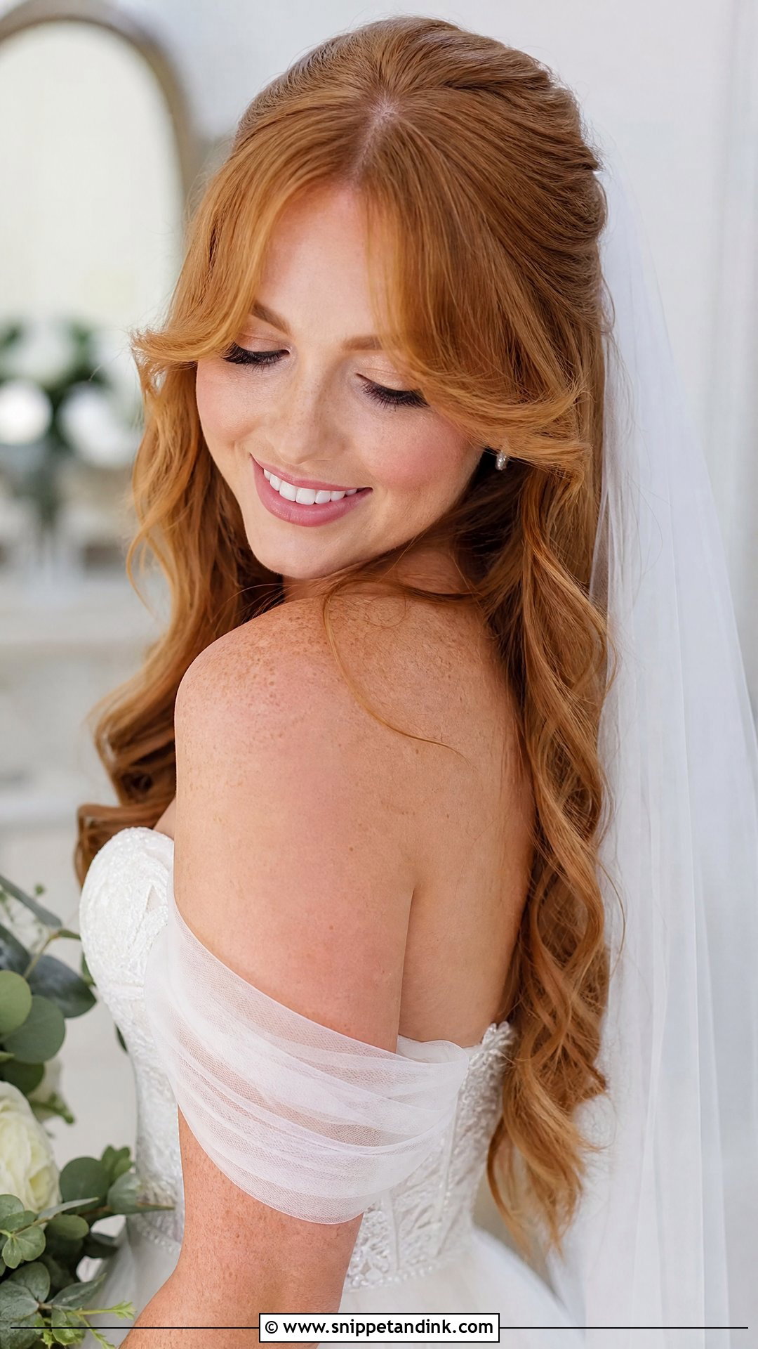 Bridal Long Hair With Curtain Bangs - Snippet and Ink - 15 Bridal Hairstyles for Long Hair All Down