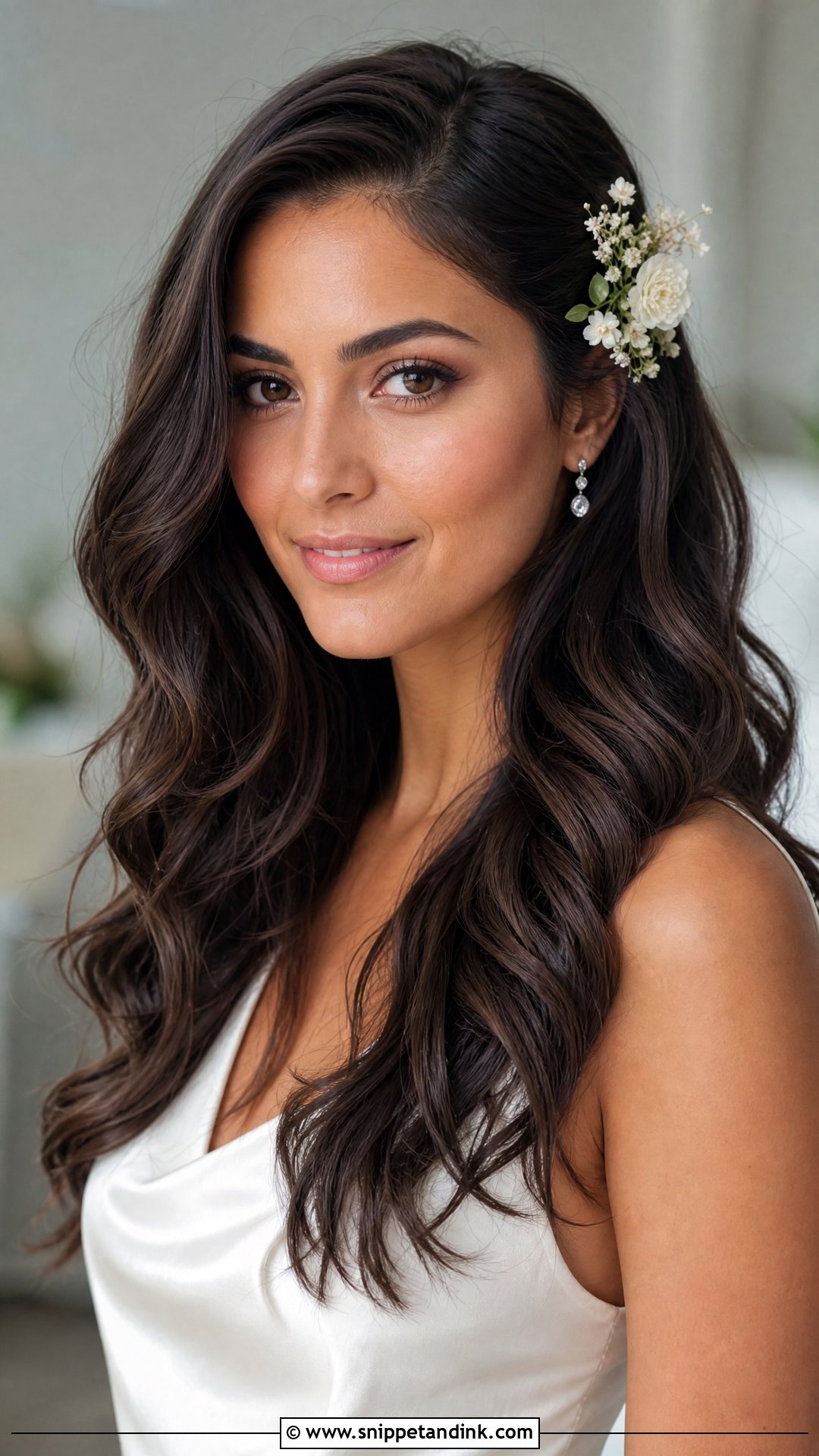 Bridal Loose Waves With Flowers - Snippet and Ink - 15 Bridal Hairstyles Flowers