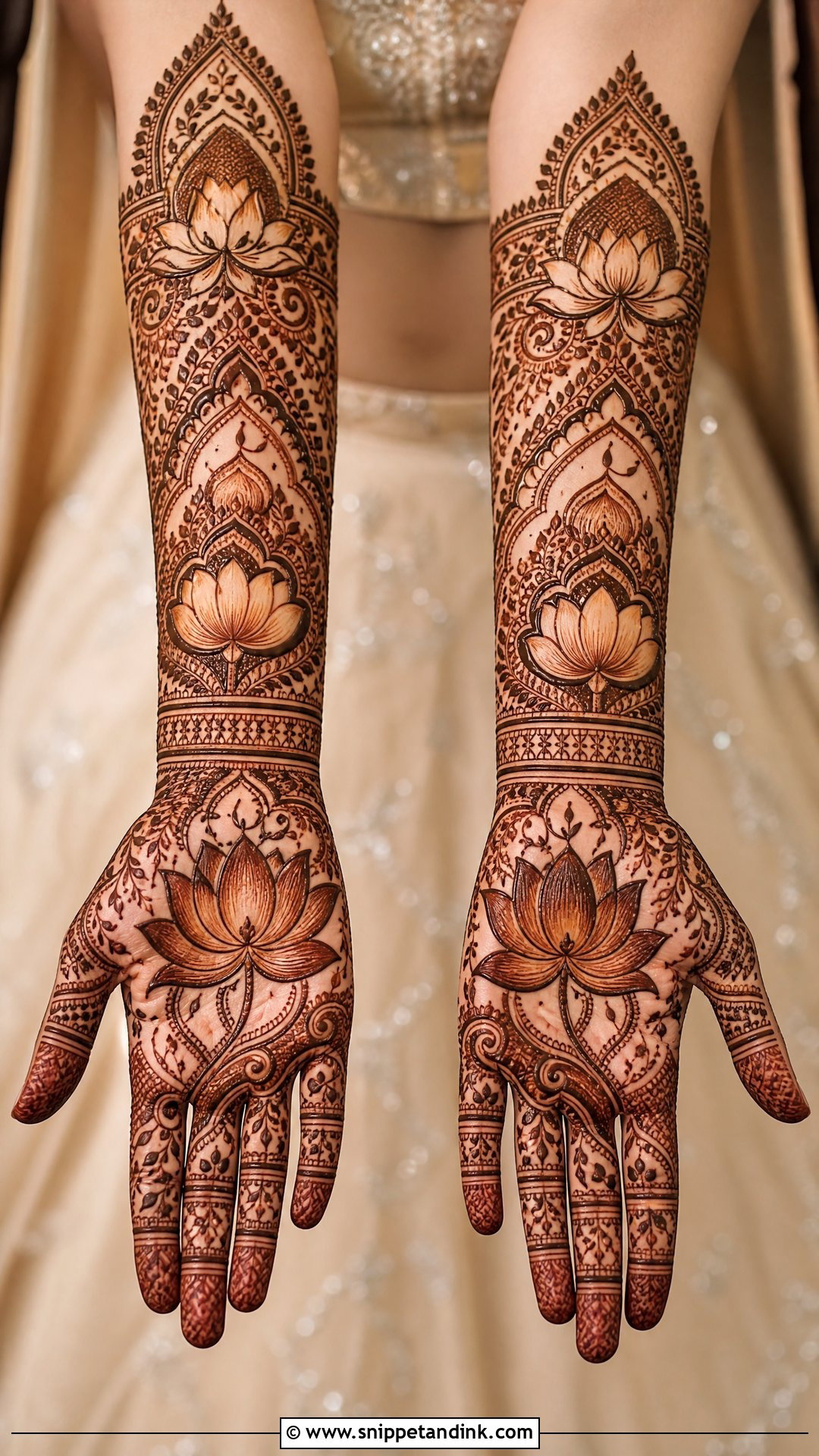 Bridal Lotus Mehndi Design Full Hand - Snippet and Ink - 20 Wedding Mehndi Designs Bridal Hands
