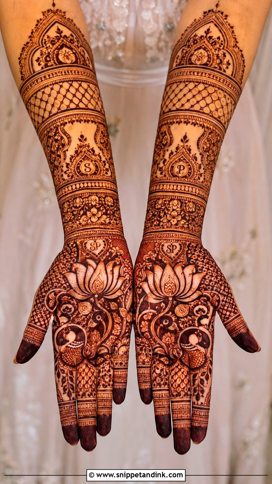 Bridal Lotus Mehndi Design - Snippet and Ink - 35 Lotus Mehndi Design Ideas