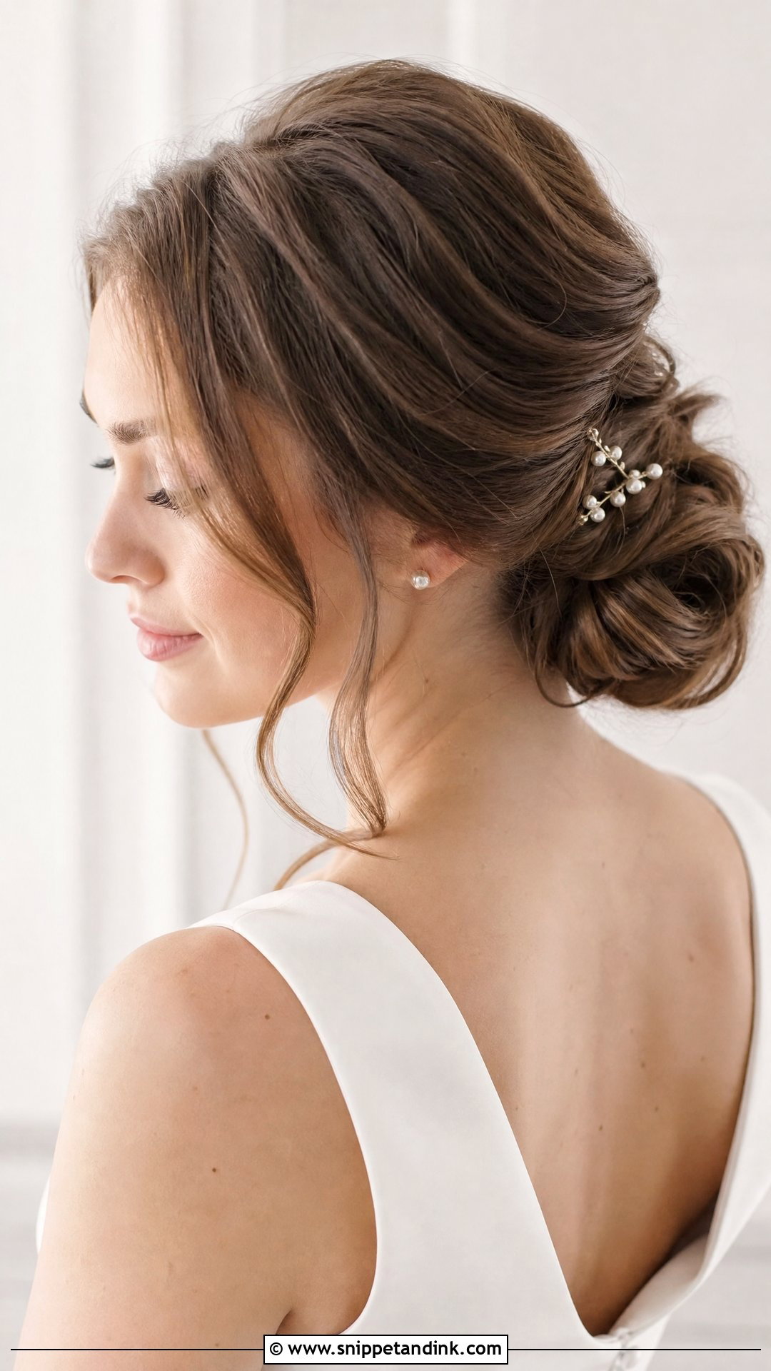 Bridal Low Bun - Snippet and Ink - 15 Bridal Hair Aesthetic Ideas