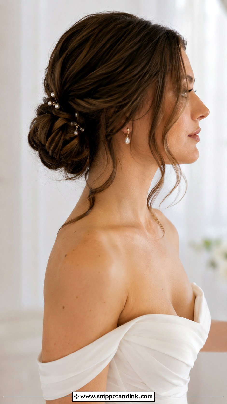 Bridal Low Bun - Snippet and Ink - 20 Bridal Hair 2024 Ideas
