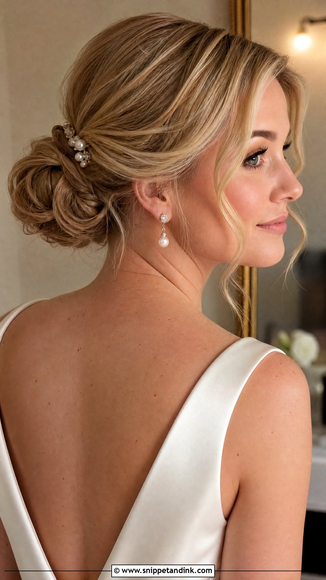 Bridal Low Bun For Short Hair - Snippet and Ink - 15 Bridal Hair Updo Short Hair Ideas