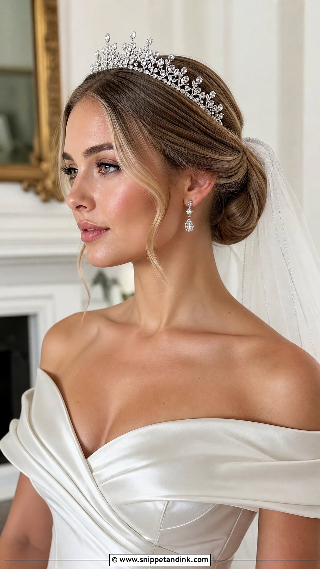 Bridal Low Bun With Tiara - Snippet and Ink - 15 Bridal Hair Accessory Ideas