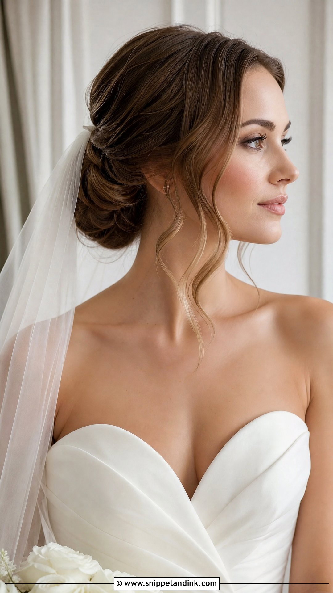 Bridal Low Bun With Veil - Snippet and Ink - 15 Bridal Updos