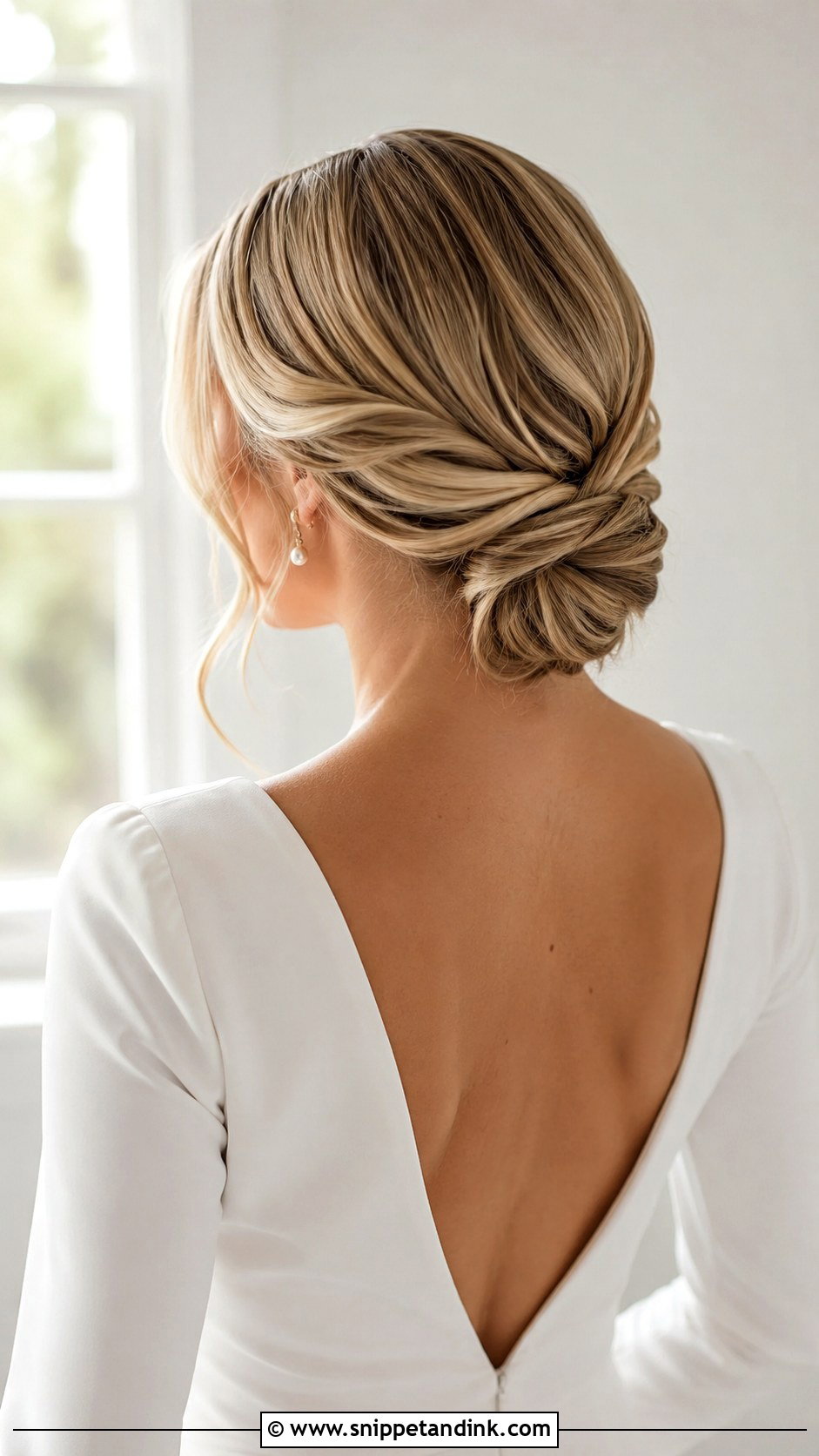 Bridal Low Knot - Snippet and Ink - 15 Minimalist Bridal Hair Ideas