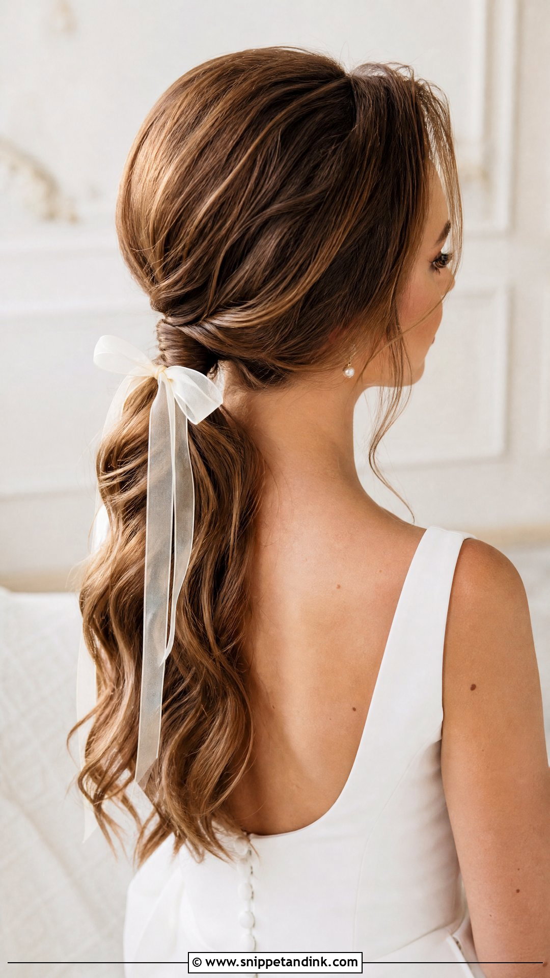 Bridal Low Ponytail - Snippet and Ink - 15 Ethereal Bridal Hair Ideas