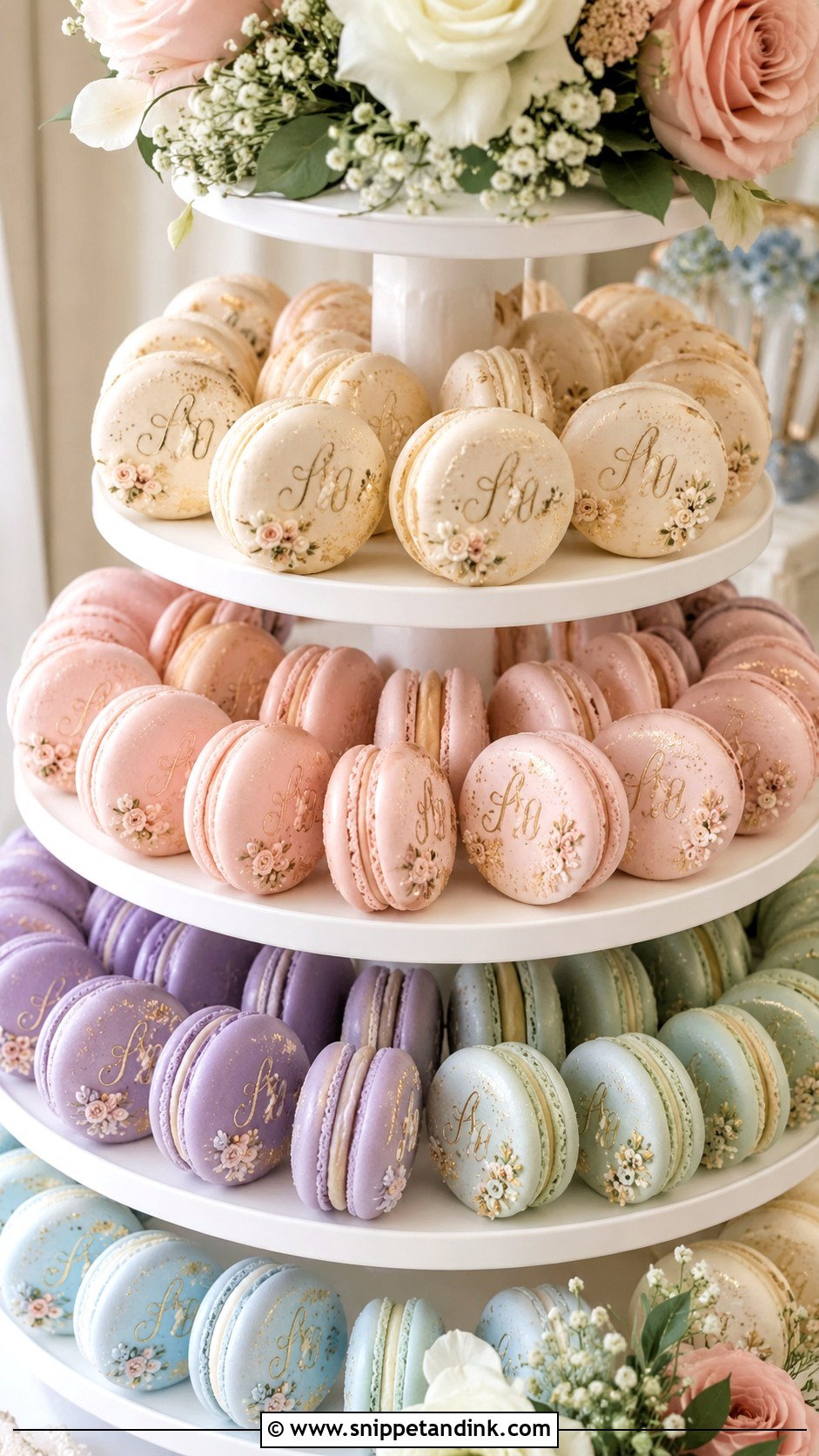 Bridal Macarons - Snippet and Ink - 20 Bridal Cookies