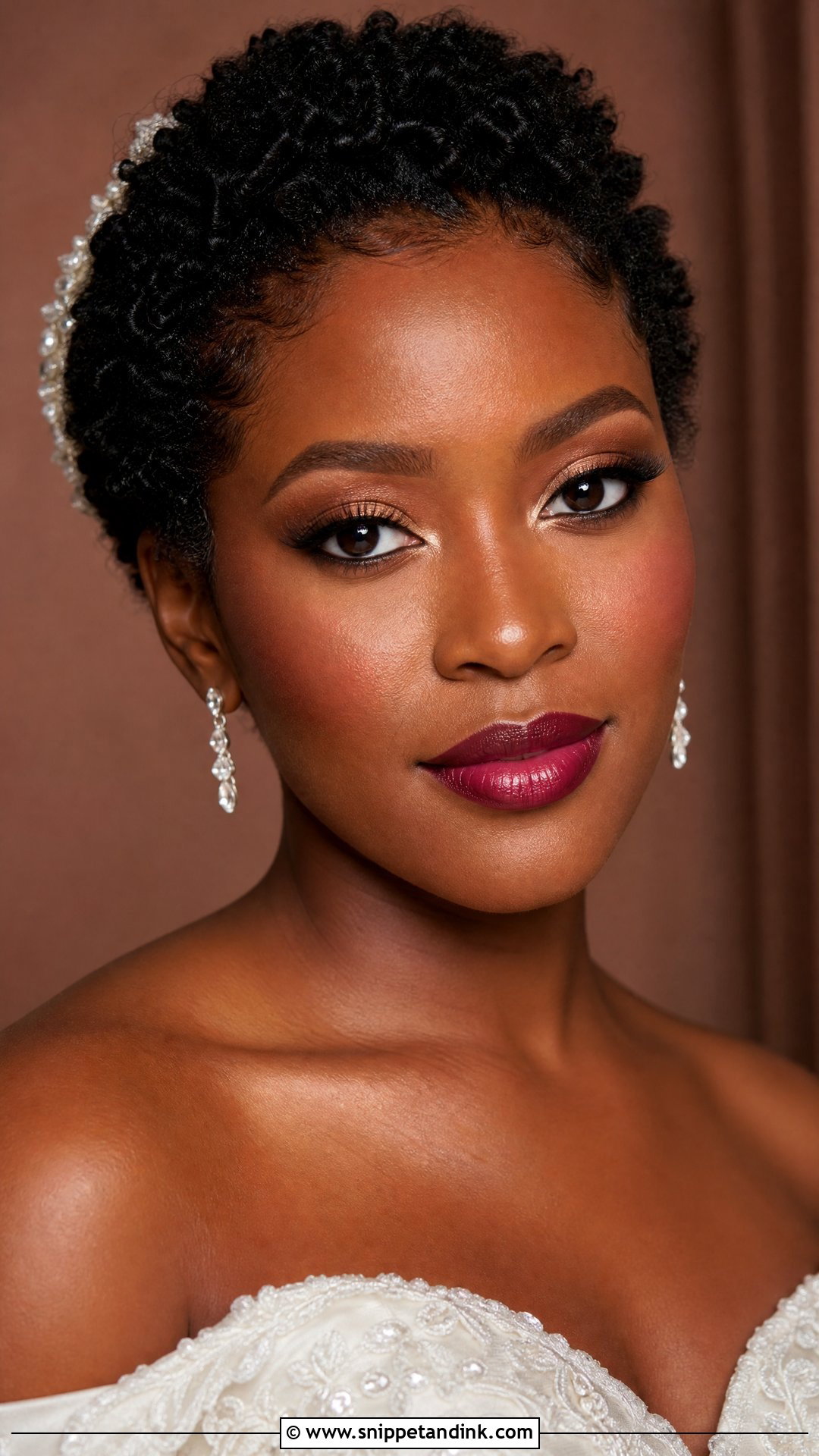 Bridal Makeup With Berry Lip For Brown Skin - Snippet and Ink - 25 Bridal Makeup for Brown Skin Ideas