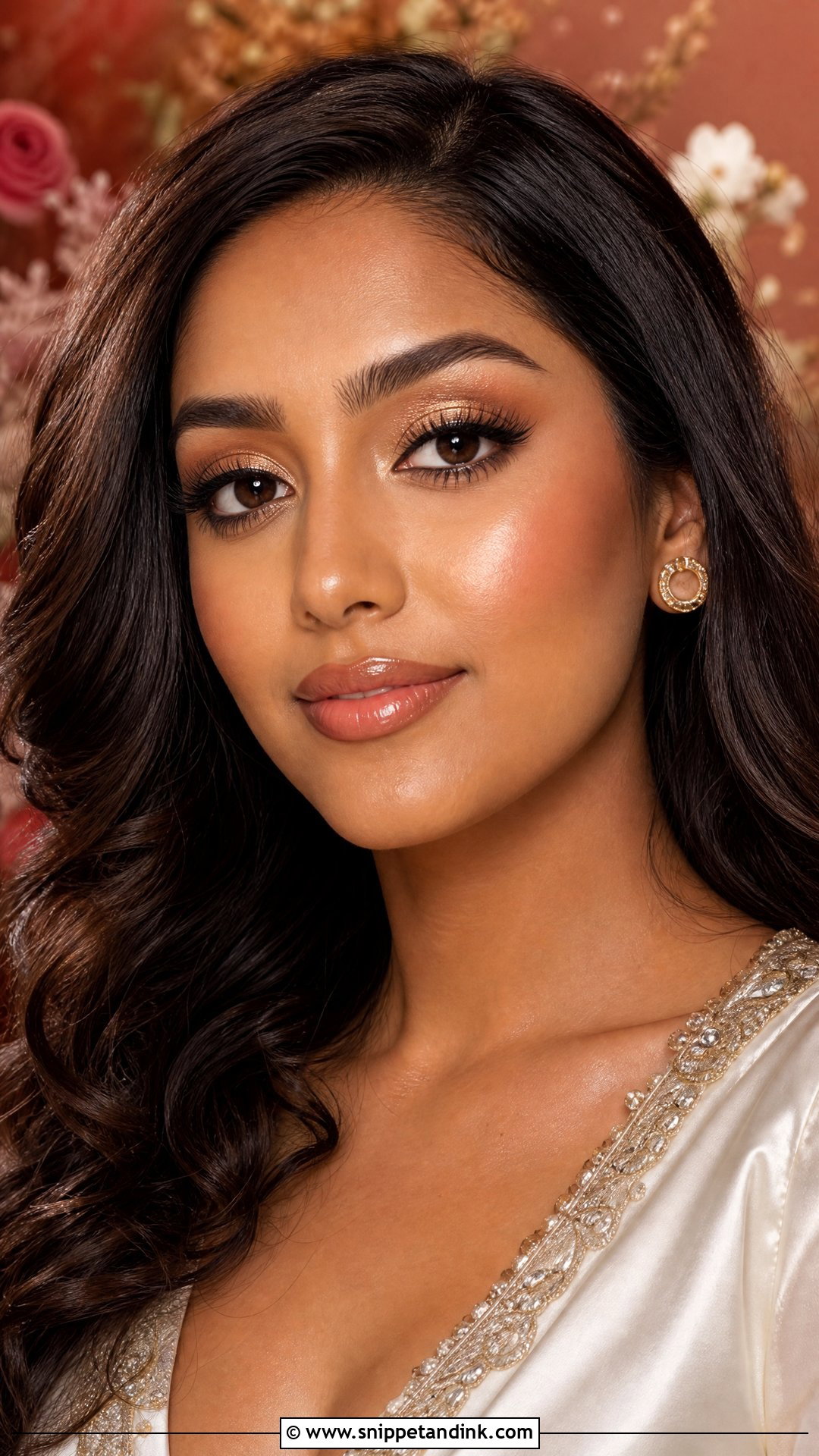 Bridal Makeup With Glossy Lips For Brown Skin - Snippet and Ink - 25 Bridal Makeup for Brown Skin Ideas