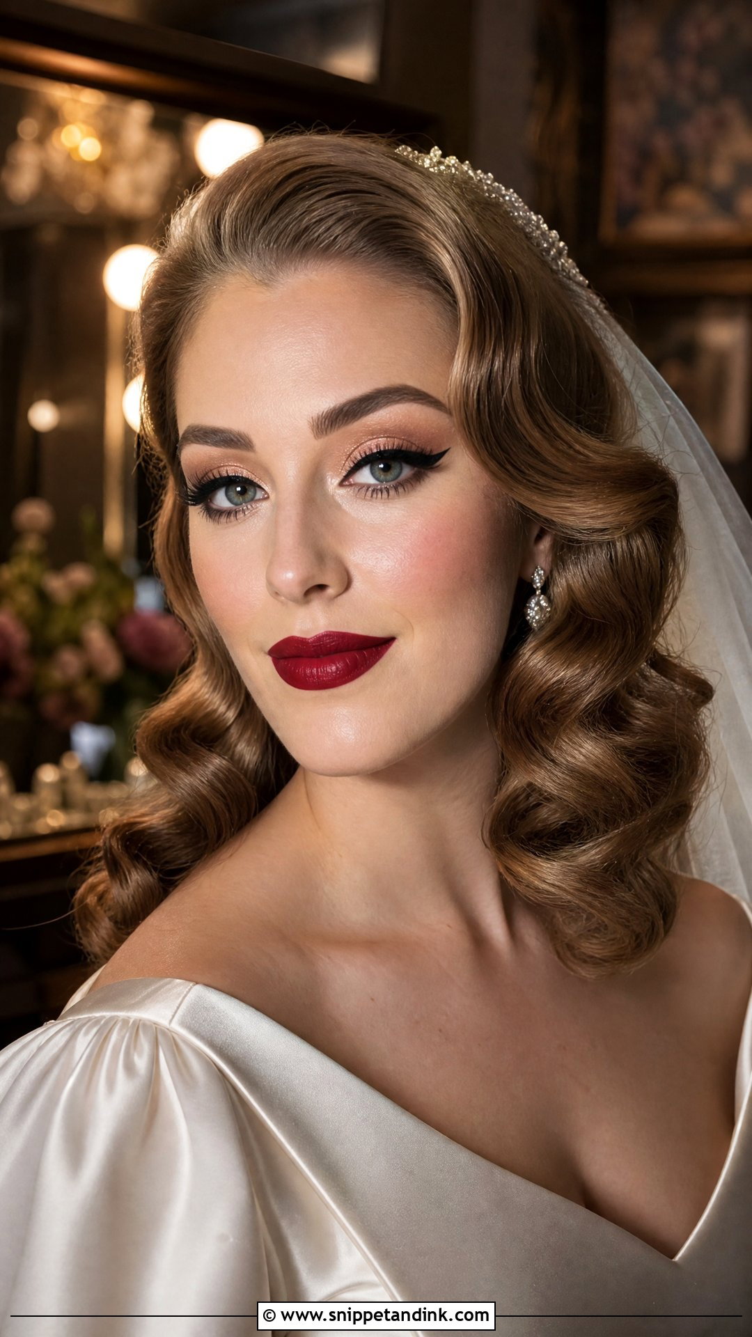 Bridal Makeup With Red Lip - Snippet and Ink - 30 Glam Wedding Makeup Ideas