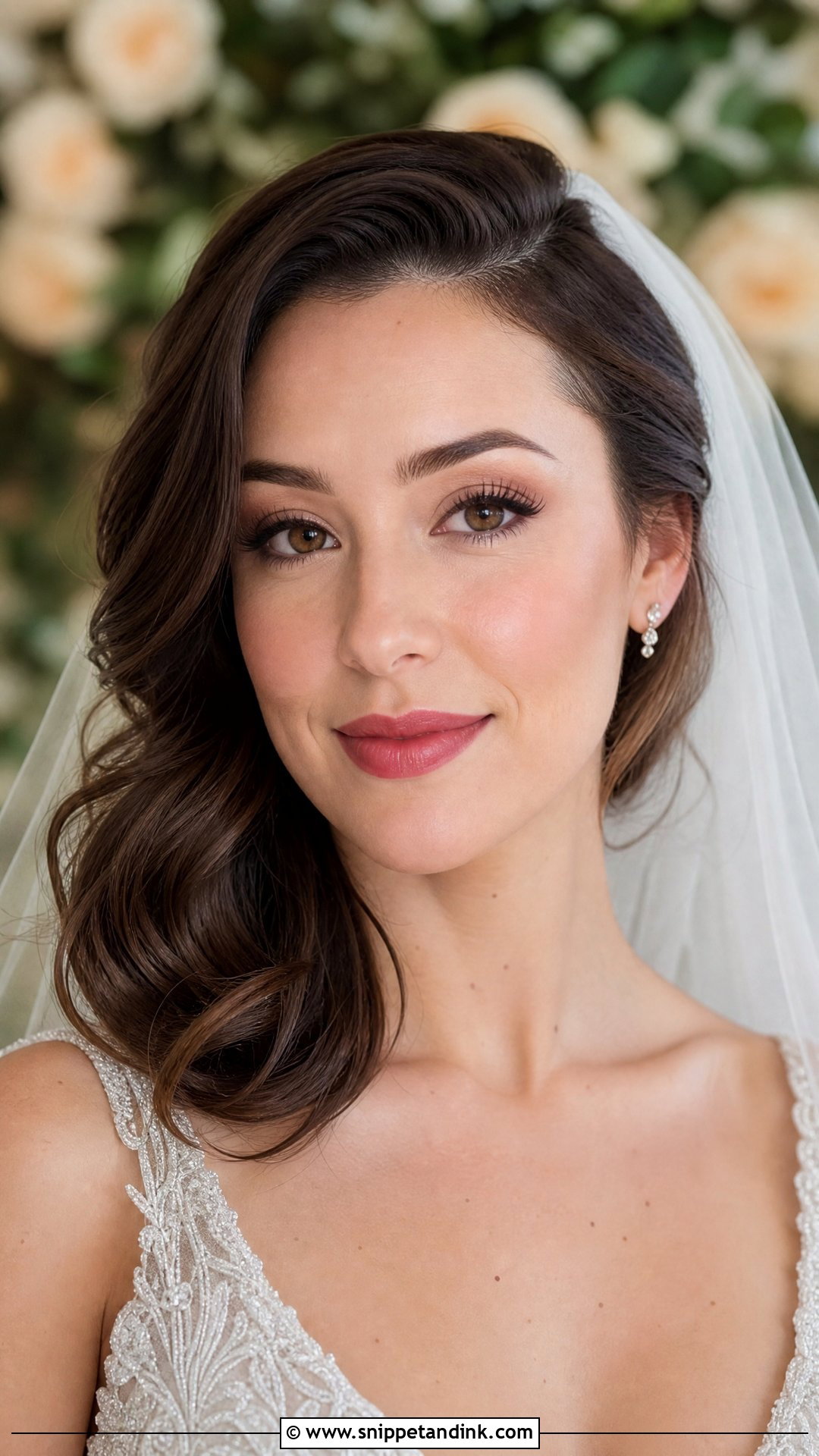 Bridal Makeup With Soft Red Lips For Brown Eyes - Snippet and Ink - 20 Soft Bridal Makeup for Brown Eyes