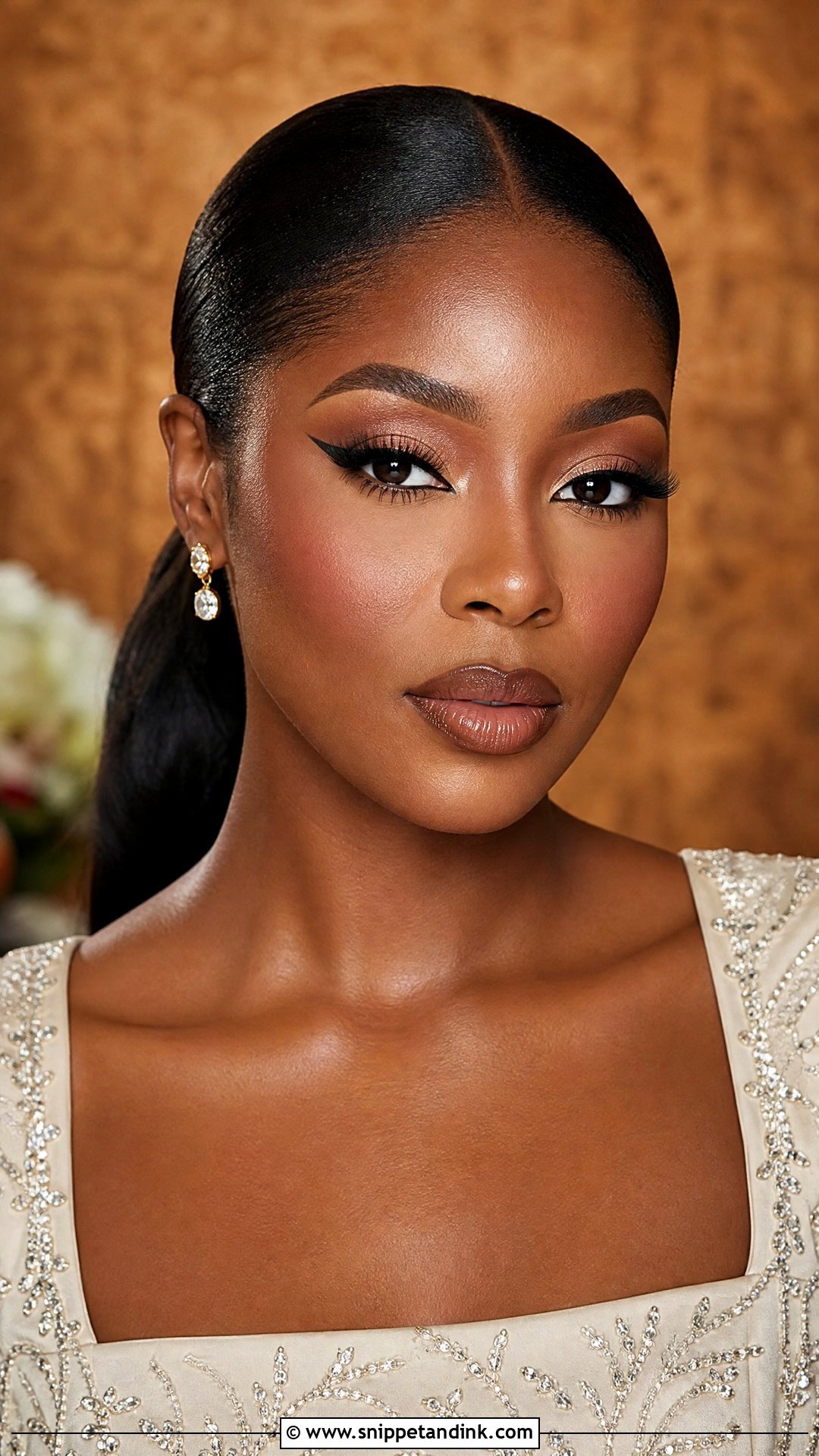 Bridal Makeup With Winged Liner For Brown Skin - Snippet and Ink - 25 Bridal Makeup for Brown Skin Ideas
