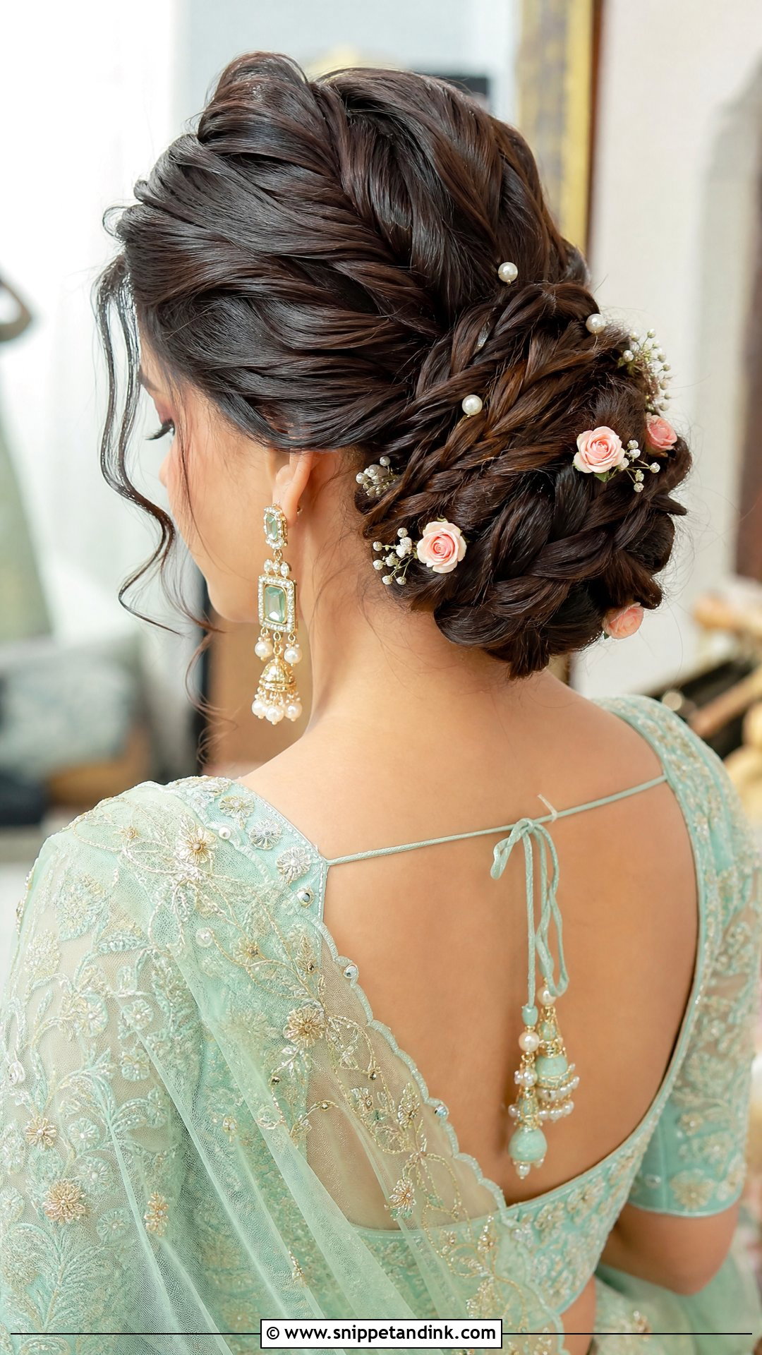 Bridal Mehendi Braided Bun - Snippet and Ink - 15 Bridal Mehendi Hairstyles