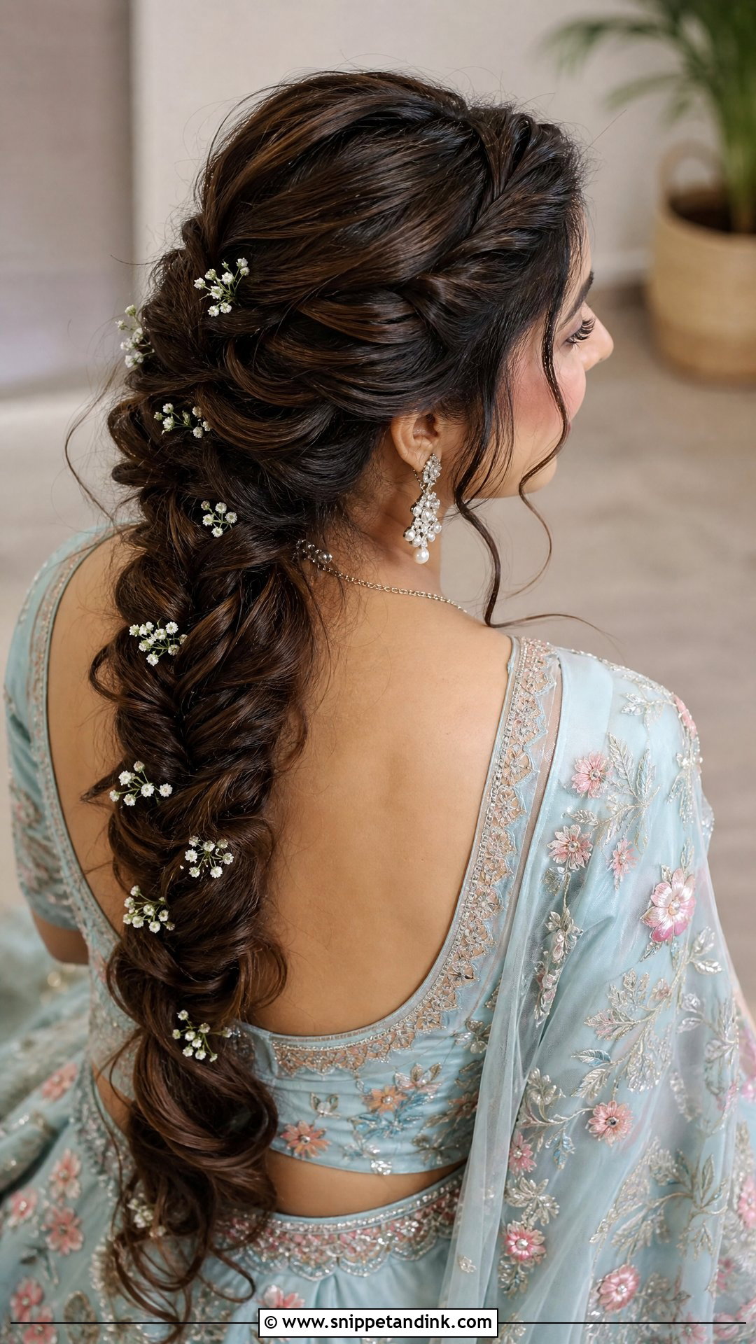 Bridal Mehendi Fishtail Braid - Snippet and Ink - 15 Bridal Mehendi Hairstyles