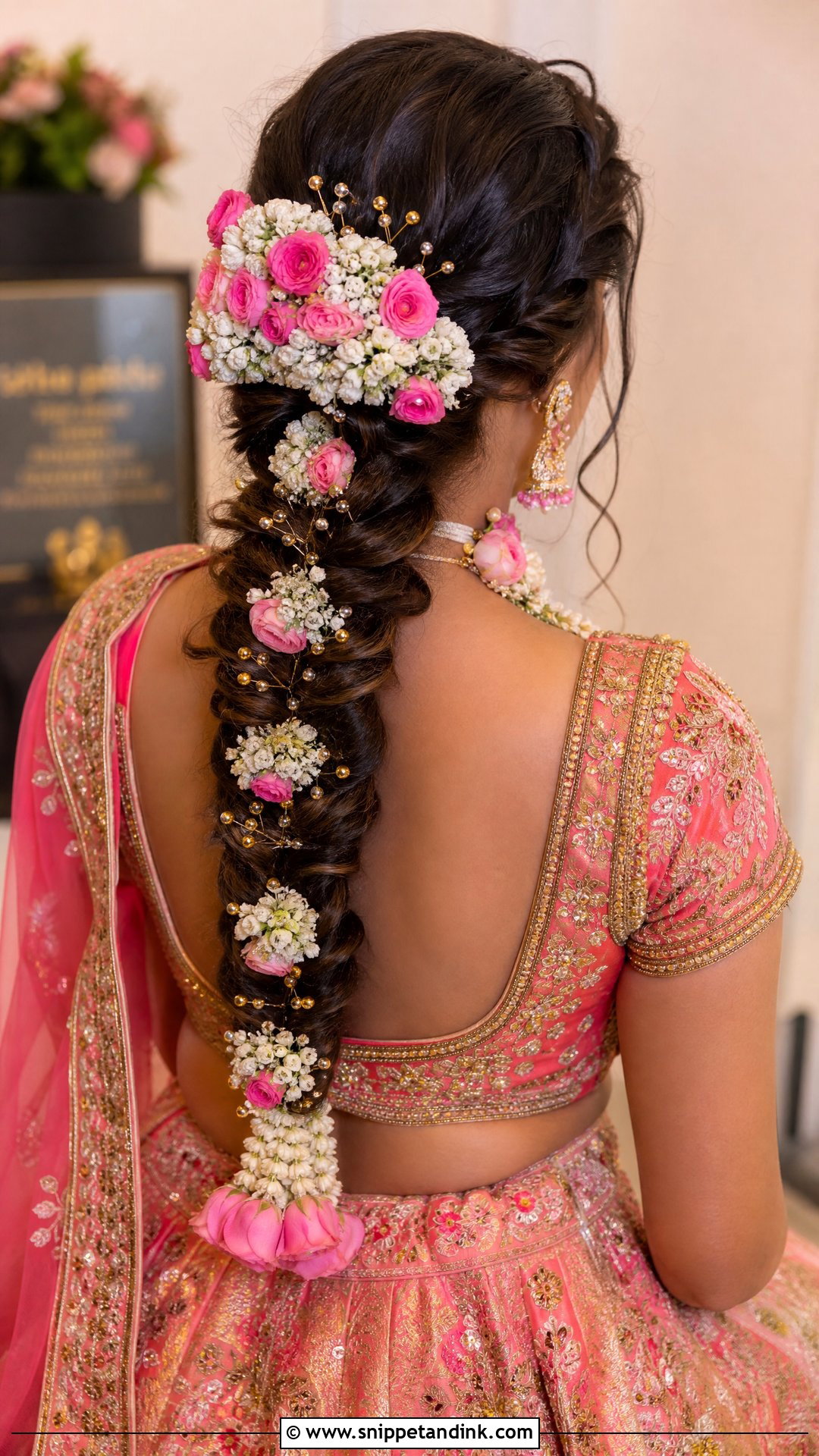 Bridal Mehendi Floral Braid - Snippet and Ink - 15 Bridal Mehendi Hairstyles