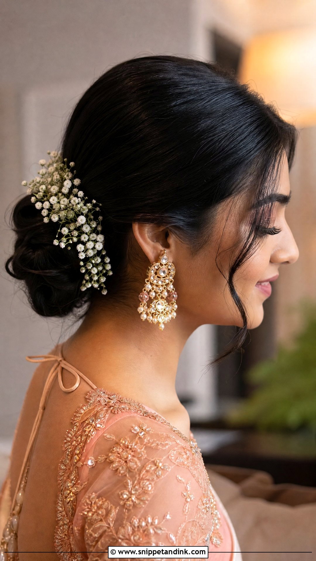 Bridal Mehendi Low Bun - Snippet and Ink - 15 Bridal Mehendi Hairstyles