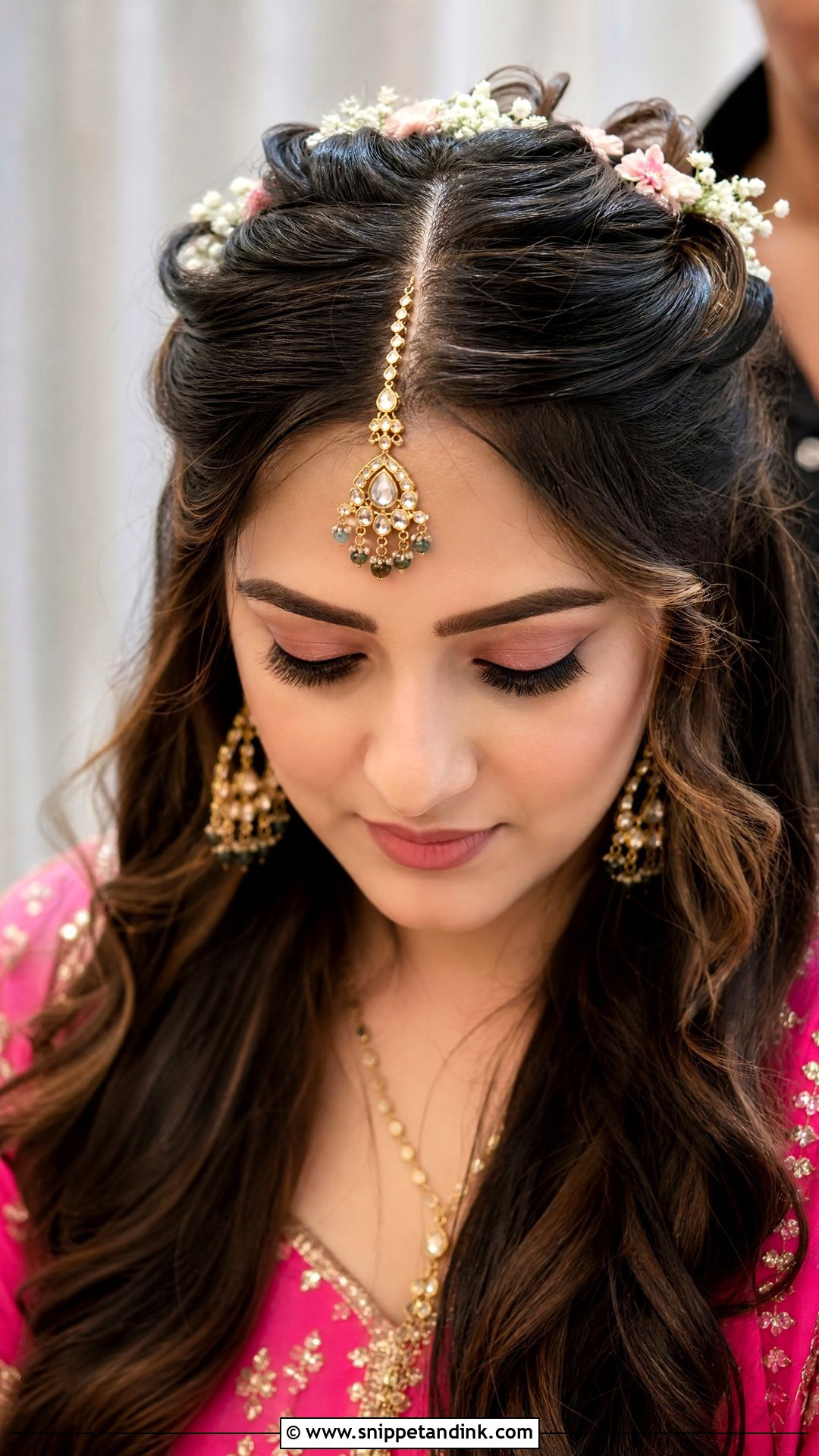 Bridal Mehendi Maang Tikka Hairstyle - Snippet and Ink - 15 Bridal Mehendi Hairstyles