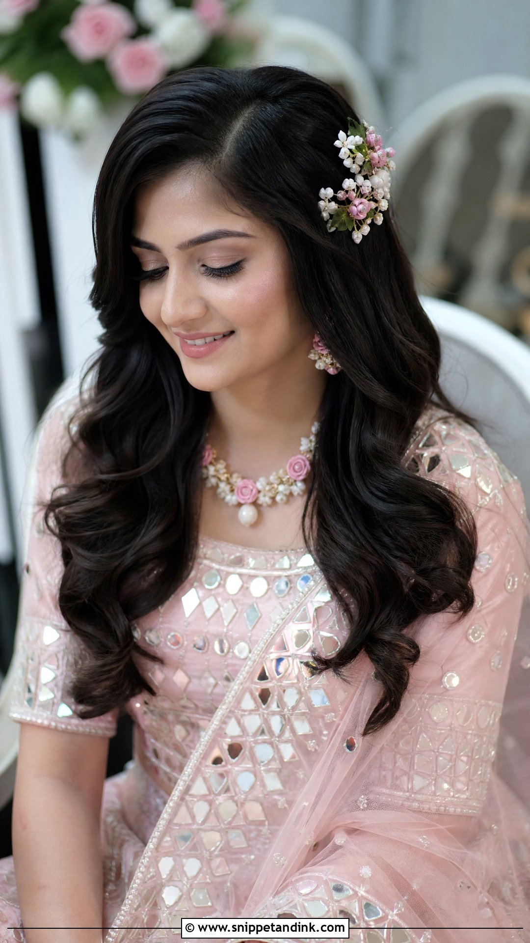 Bridal Mehendi Open Curls - Snippet and Ink - 15 Bridal Mehendi Hairstyles