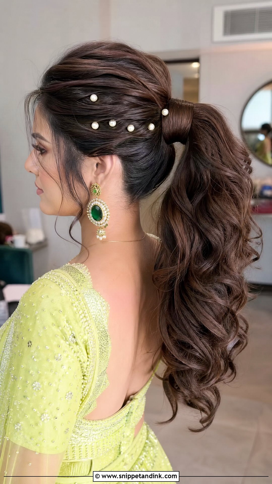 Bridal Mehendi Ponytail - Snippet and Ink - 15 Bridal Mehendi Hairstyles