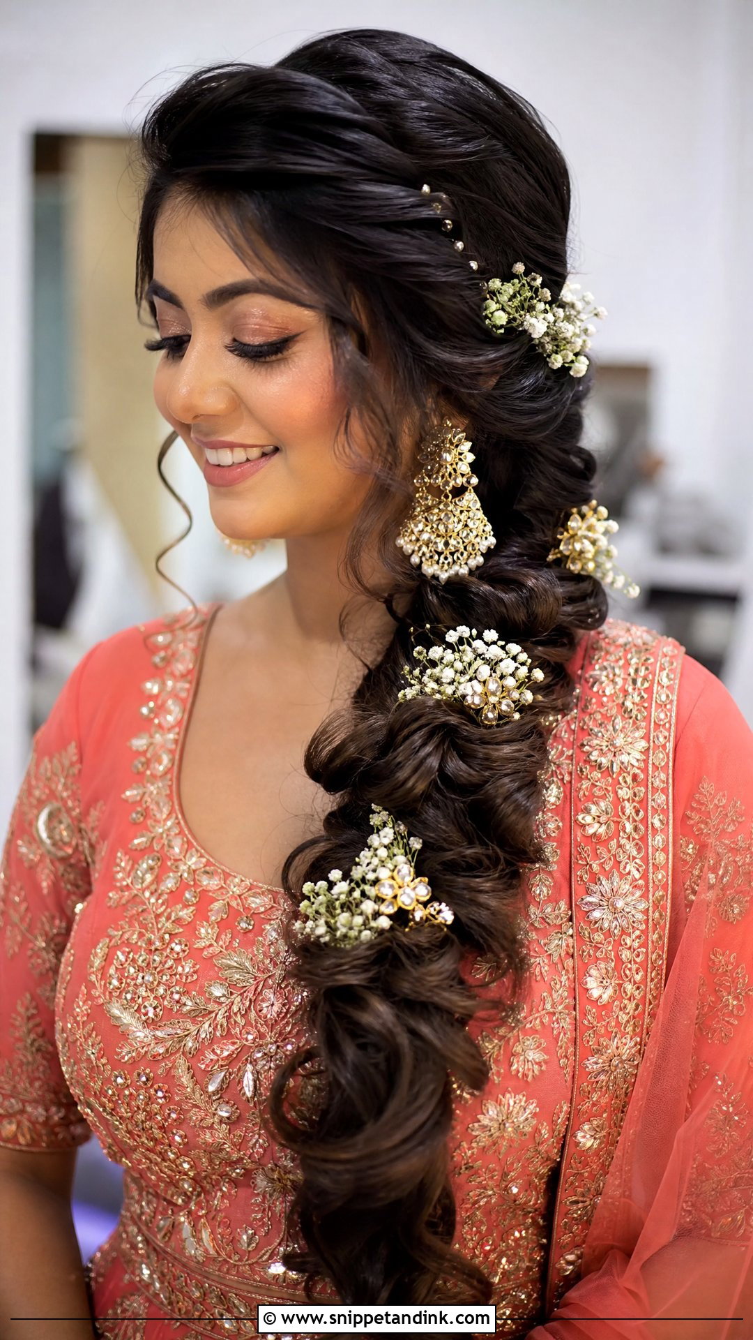 Bridal Mehendi Side Braid - Snippet and Ink - 15 Bridal Mehendi Hairstyles