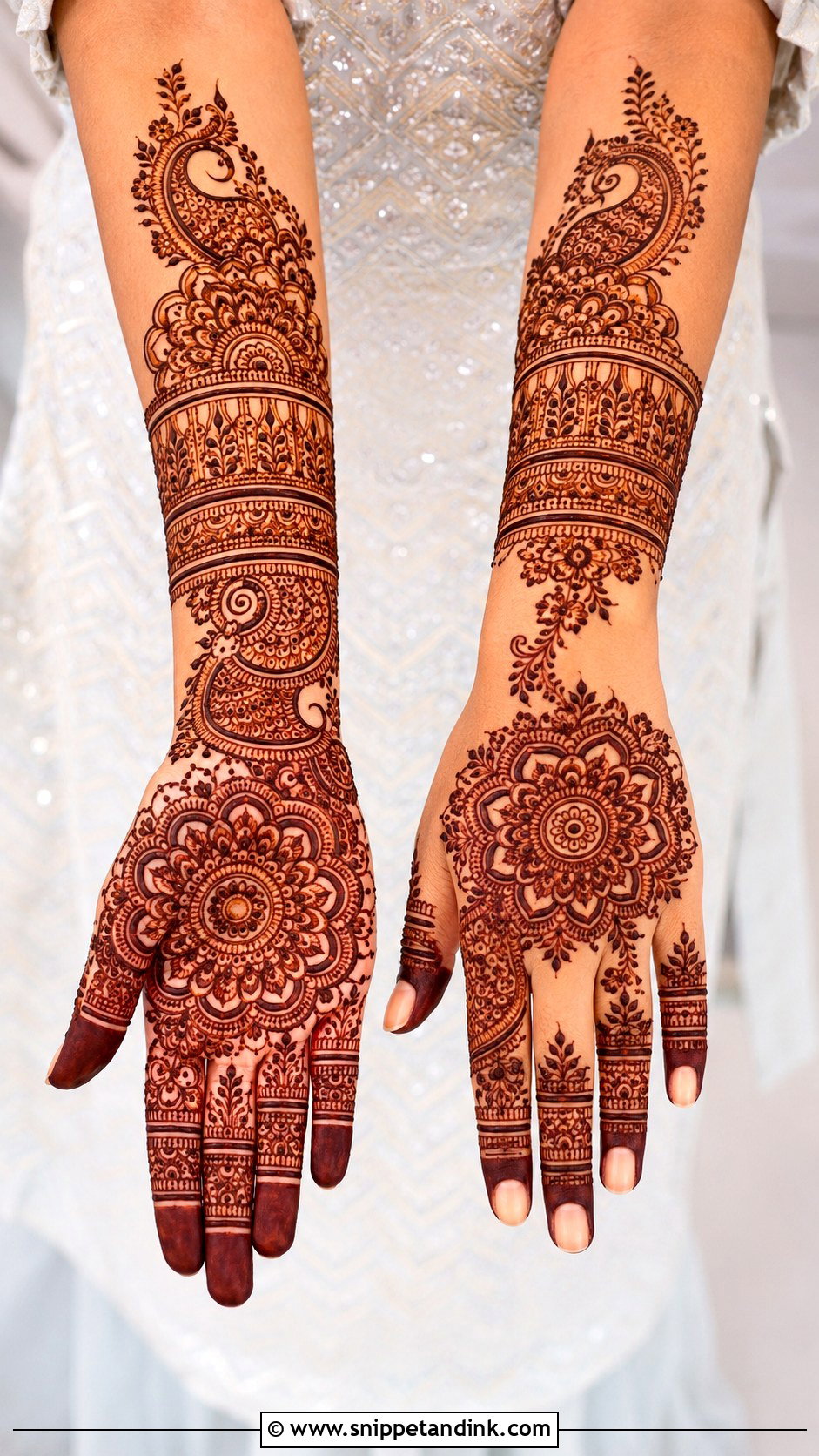 Bridal Mehndi Design For Long Hands - Snippet and Ink - 35 Bridal Mehndi Designs