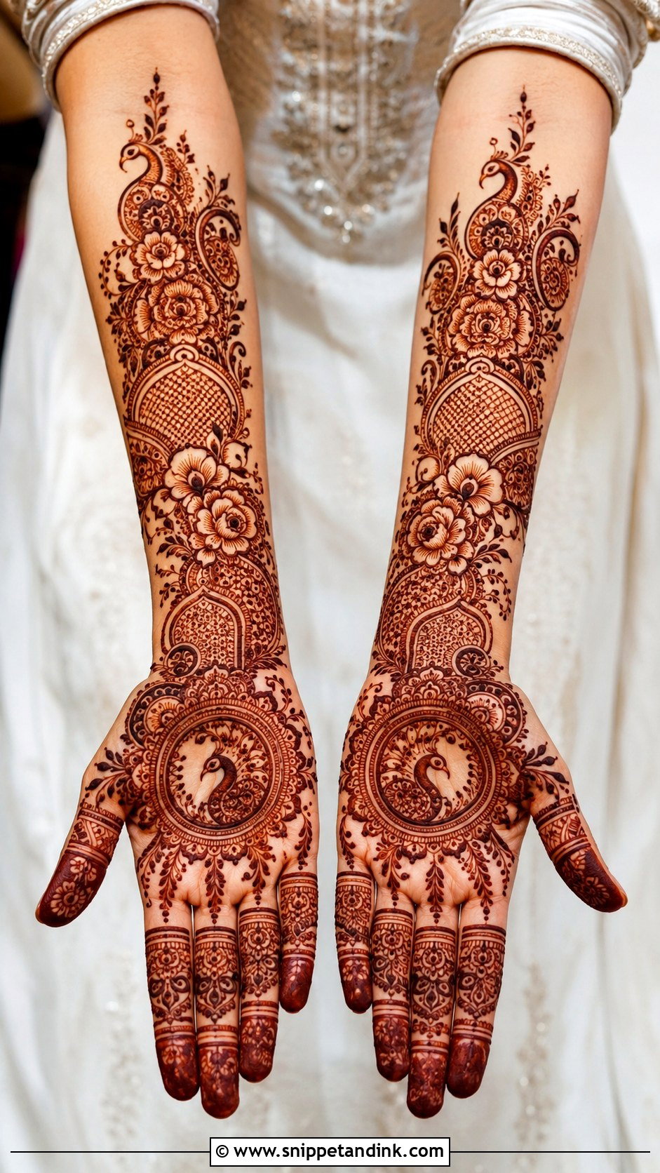 Bridal Mehndi Design For Long Hands - Snippet and Ink - 35 Latest Bridal Mehndi Designs