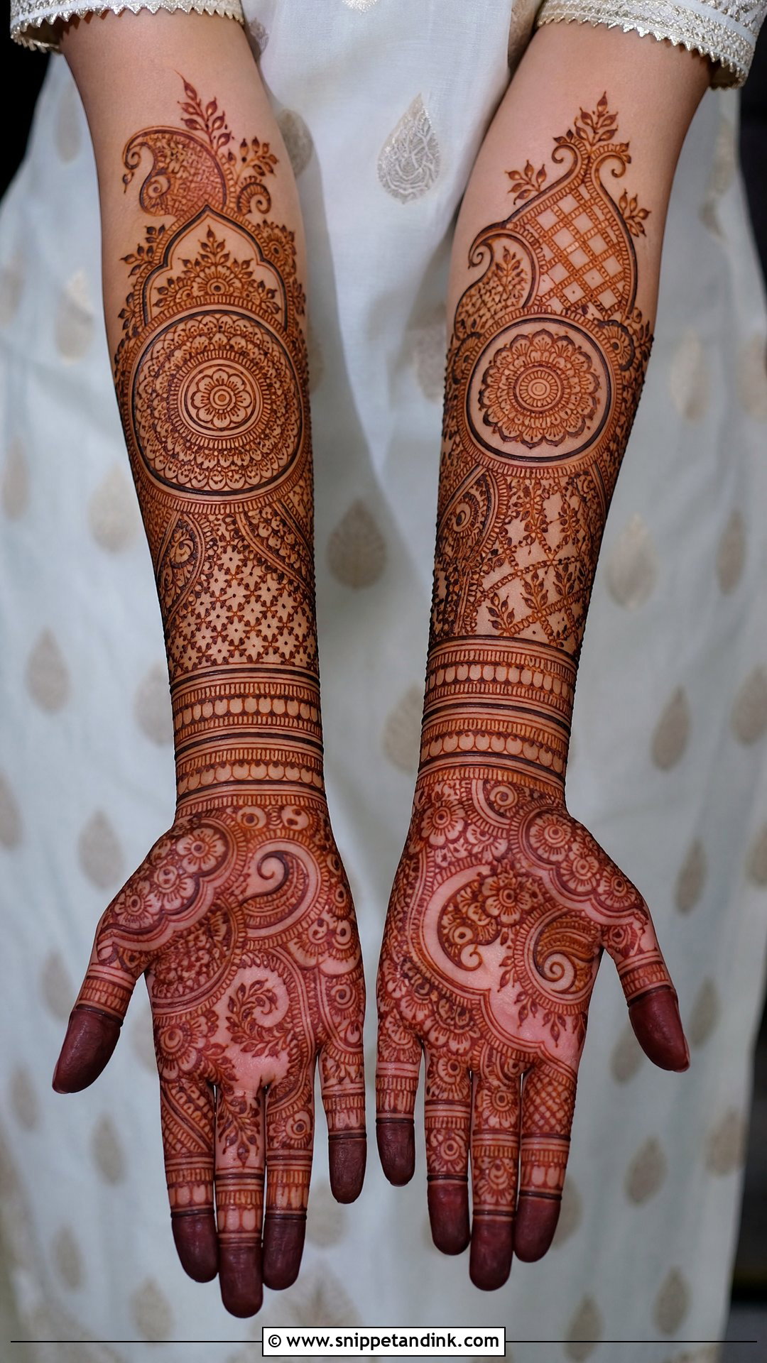 Bridal Mehndi Design For Long Hands - Snippet and Ink - 20 Bridal Mehndi Art Designs