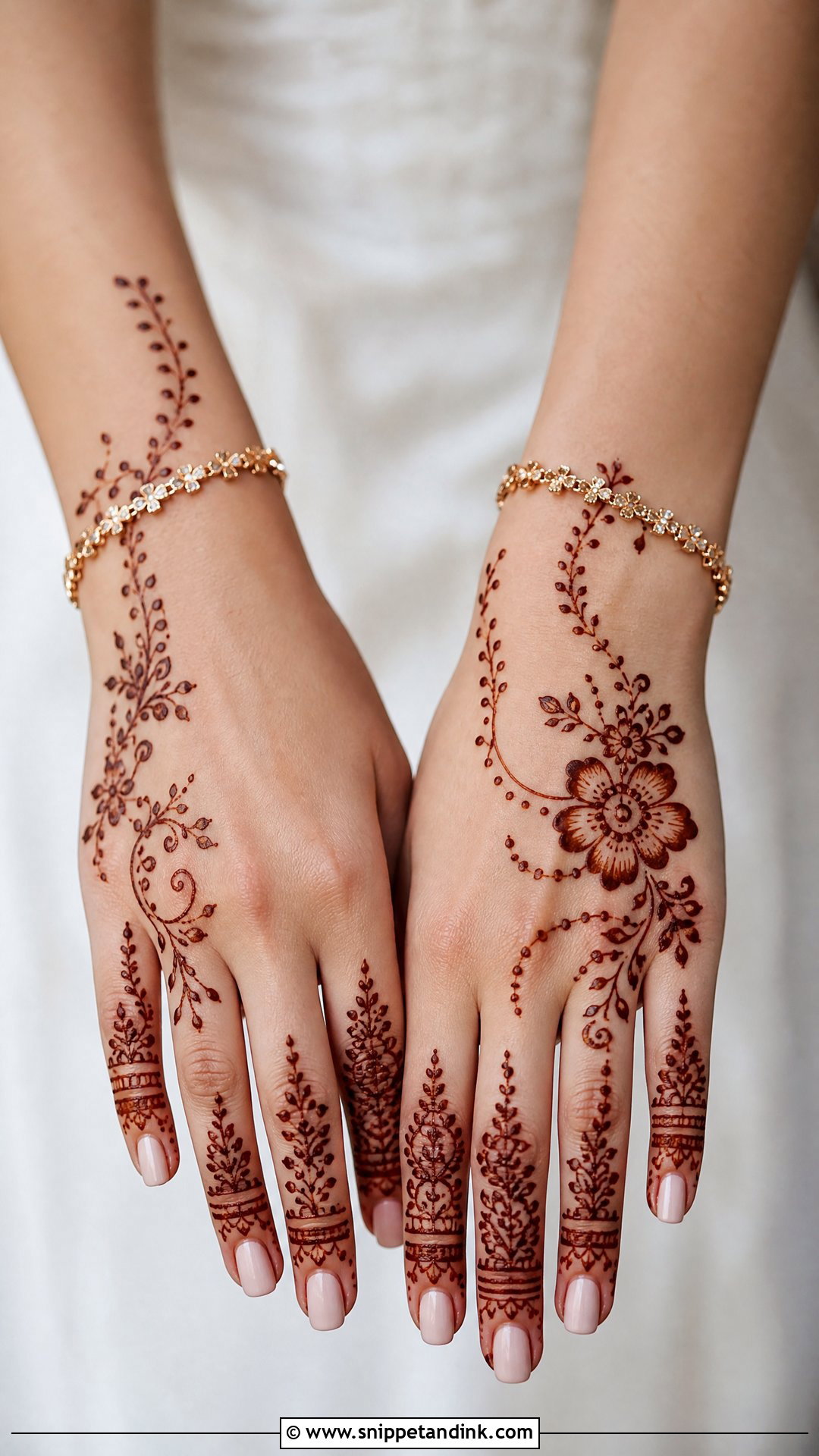 Bridal Mehndi Design With Bracelet - Snippet and Ink - 20 Normal Bridal Mehndi Designs
