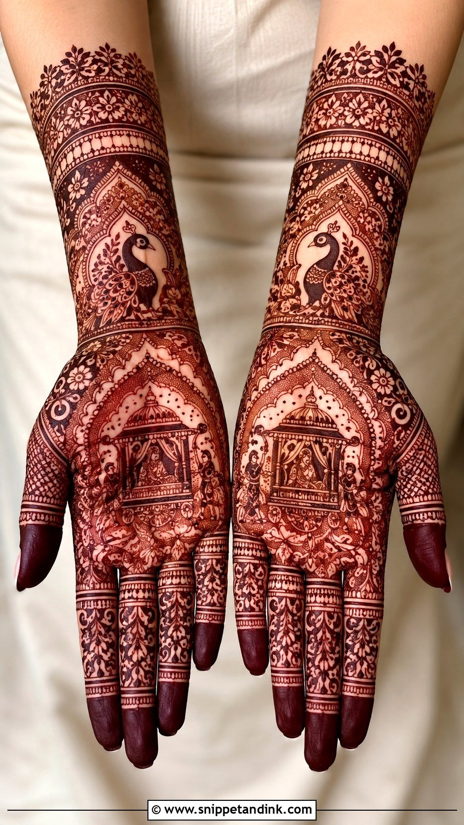 Bridal Mehndi Design With Doli Motif - Snippet and Ink - 35 Bridal Mehndi Designs
